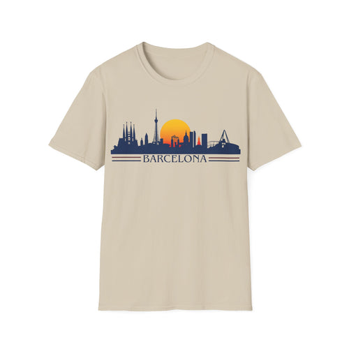 Barcelona skyline sunset T-Shirt | Spanish cityscape tee