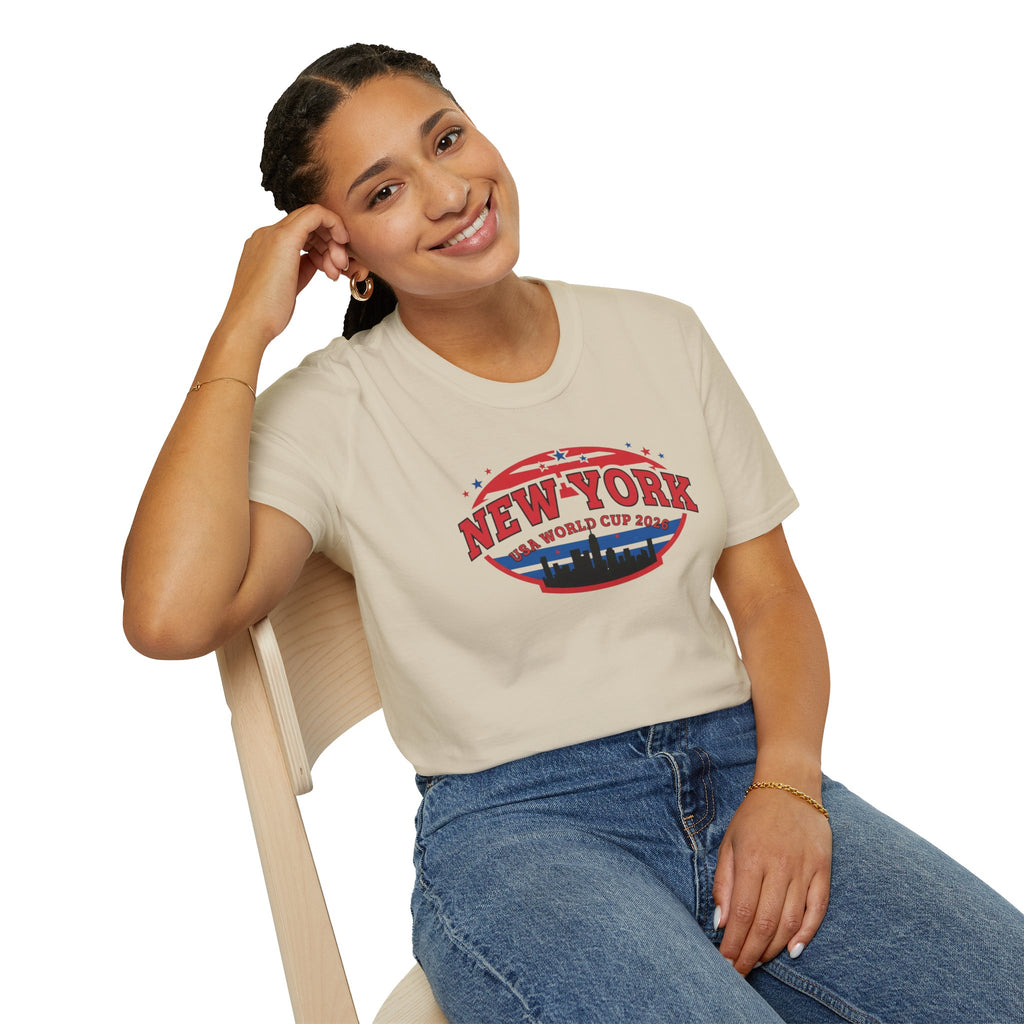 New York World Cup 2026 T-Shirt — Vintage Skyline Soccer Tee