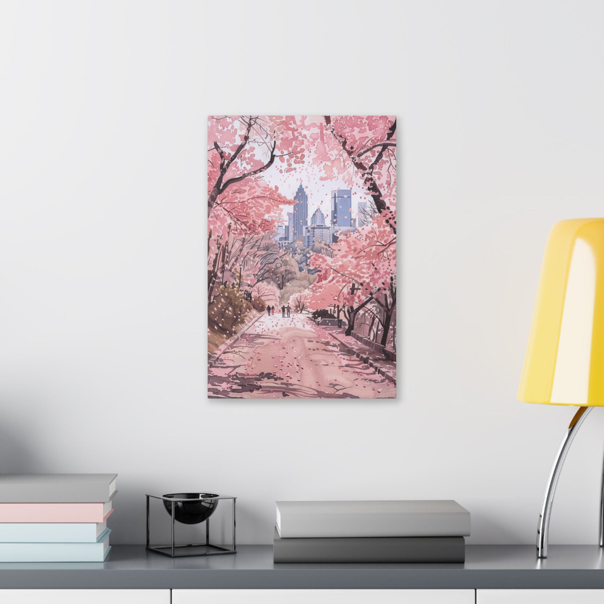 Atlanta Piedmont Park - Georgia - Cherry Blossom Cityscape Canvas - Bank of America Plaza