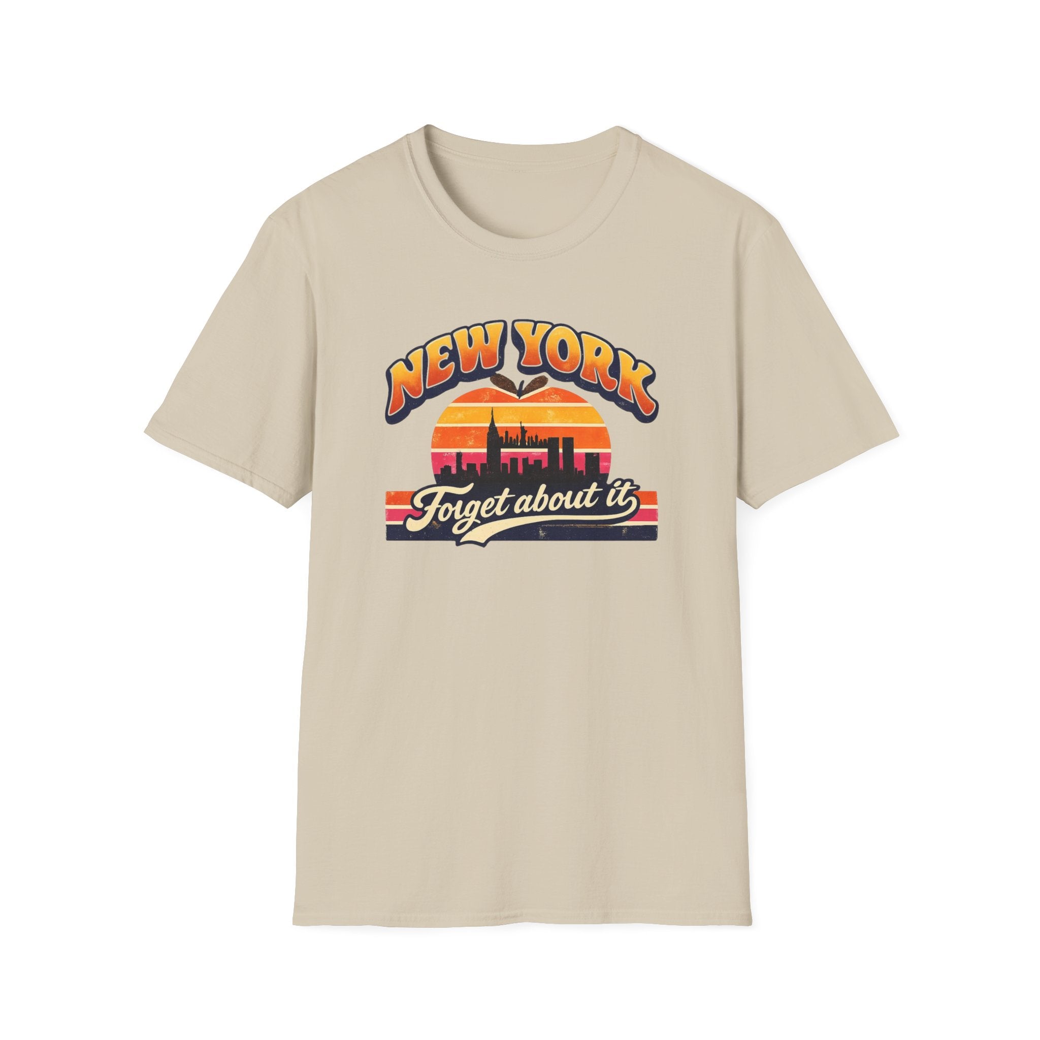 New York "Forget About It" Retro Sunset T-Shirt