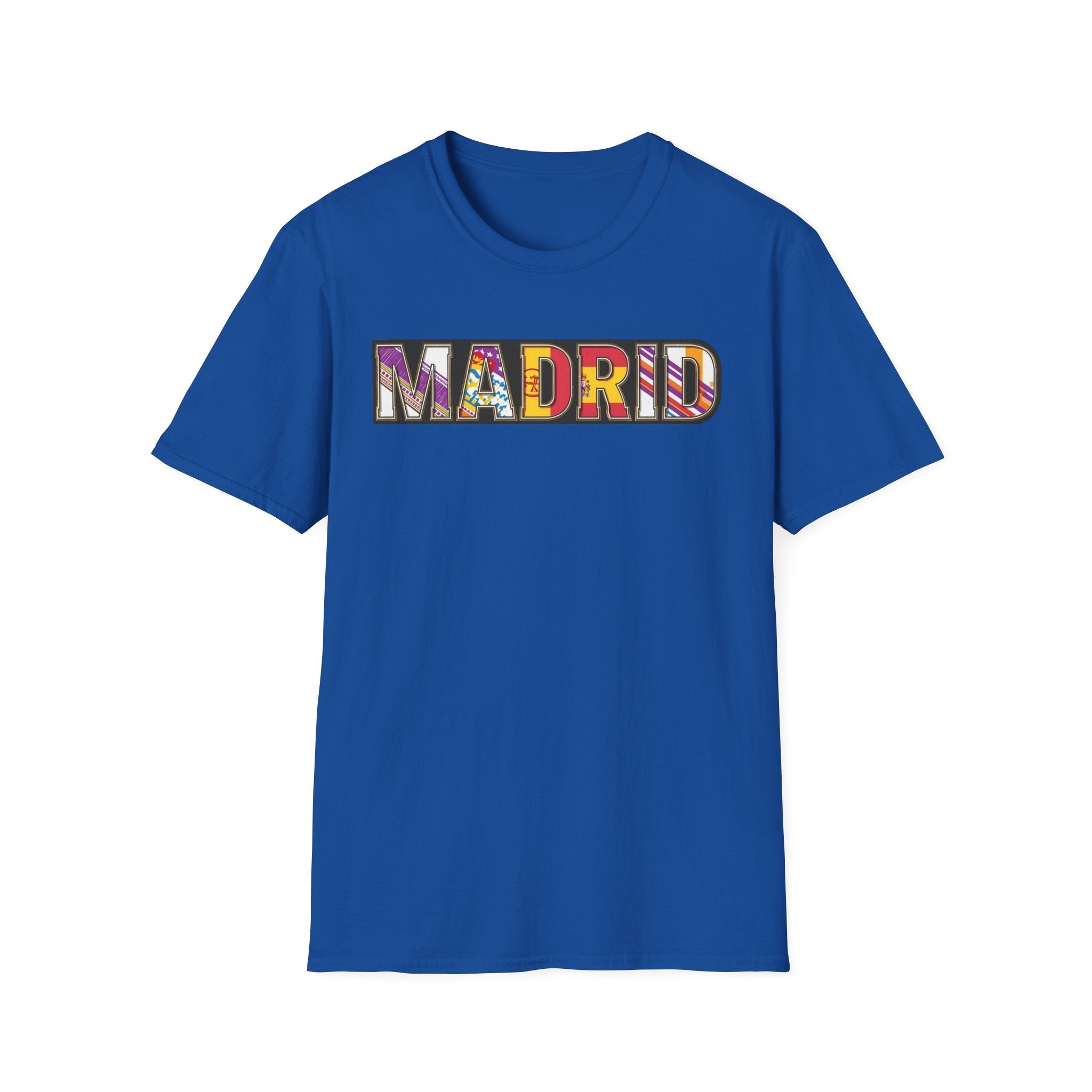 Madrid Colorful Lettering T-Shirt | City Typography Travel Shirt