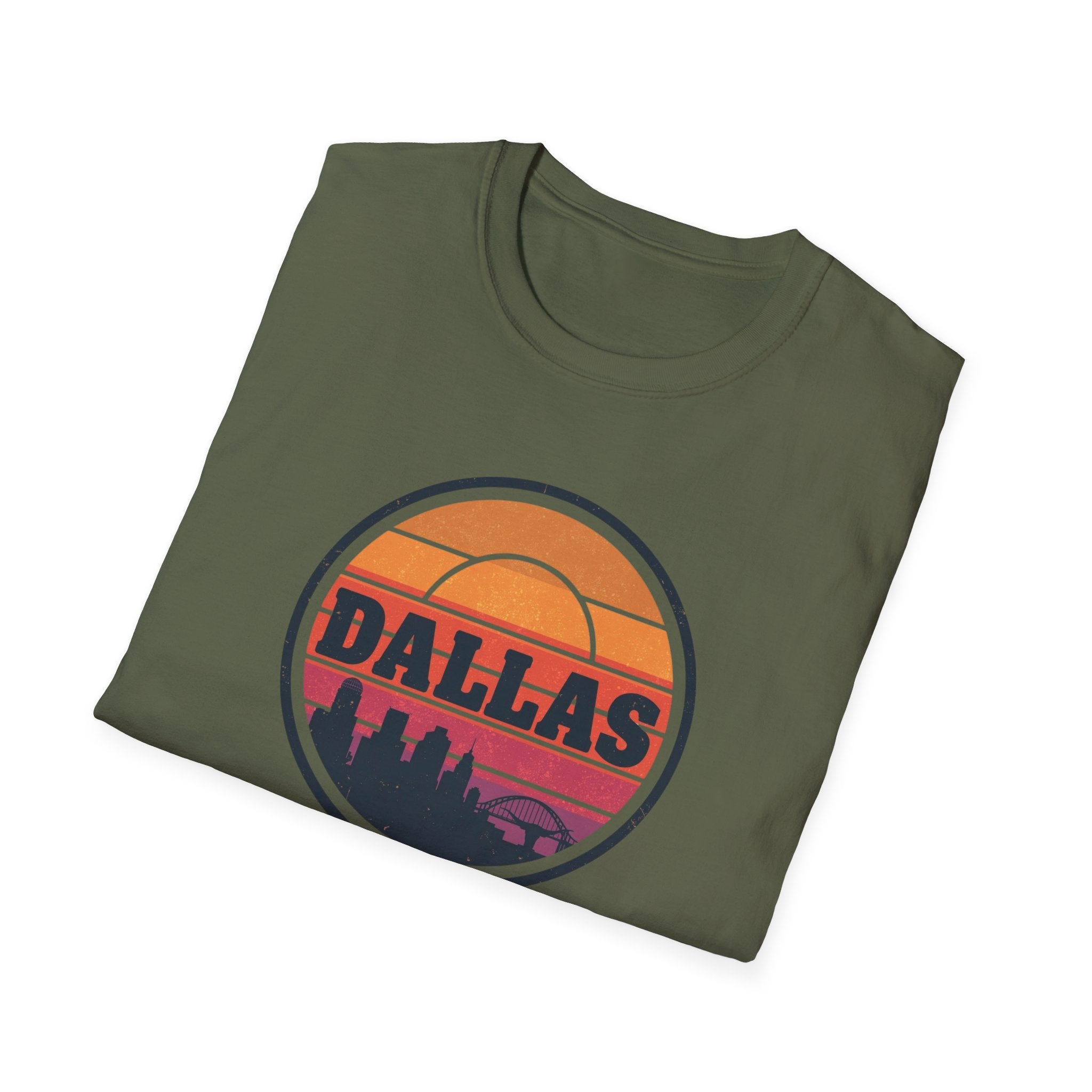 Dallas Sunset T-Shirt — Retro Skyline Graphic Tee