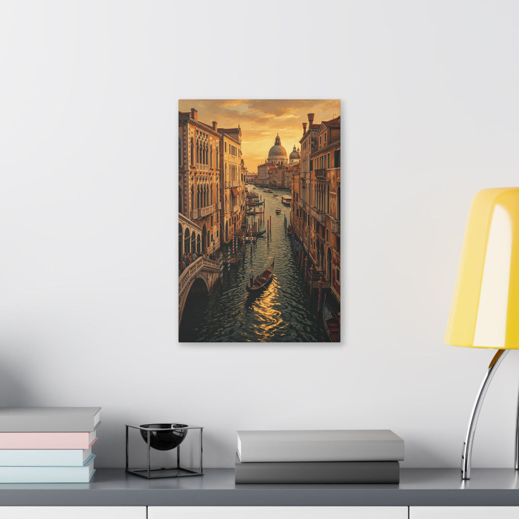 Venetian Canal Sunset Canvas Print