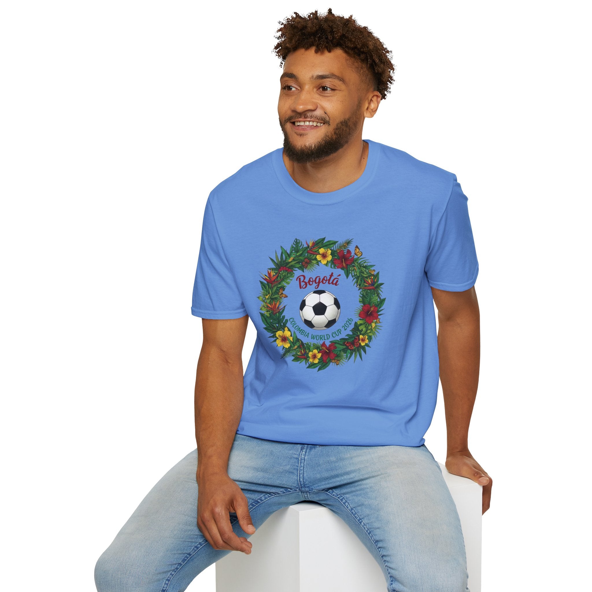 Bogotá Soccer Wreath T-Shirt — World Cup Football Holiday Tee