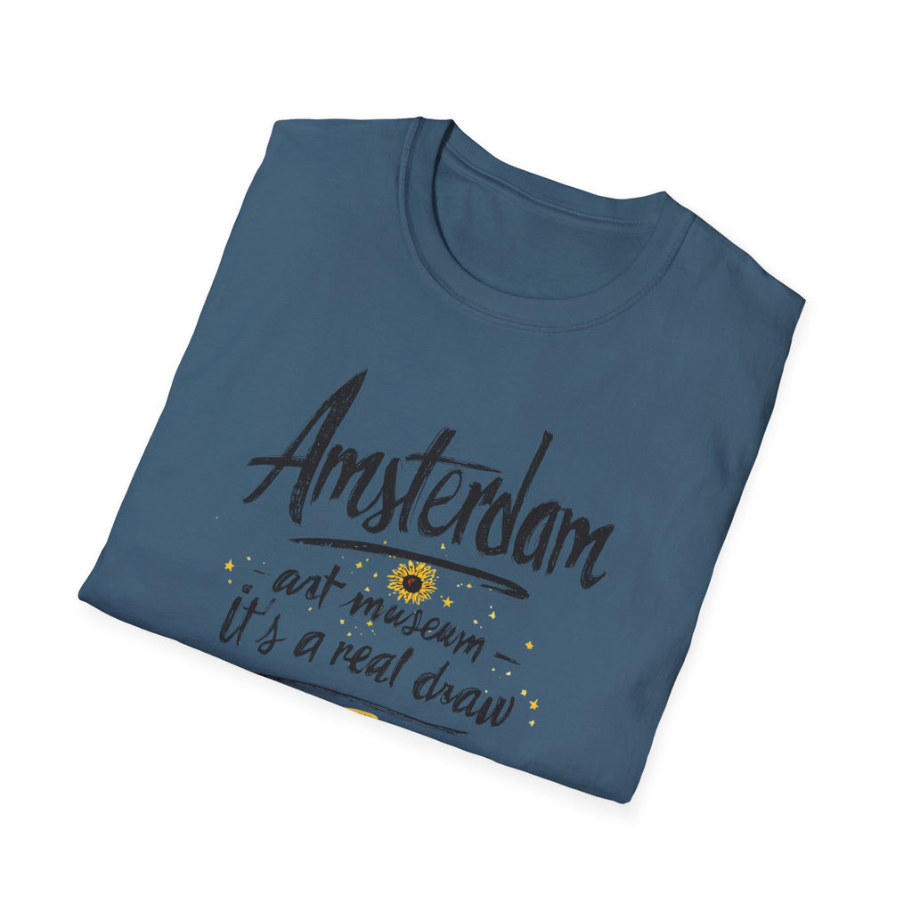 Amsterdam Art Museum T-Shirt — "Amsterdam" Script Graphic with "art museum — it’s a real draw"