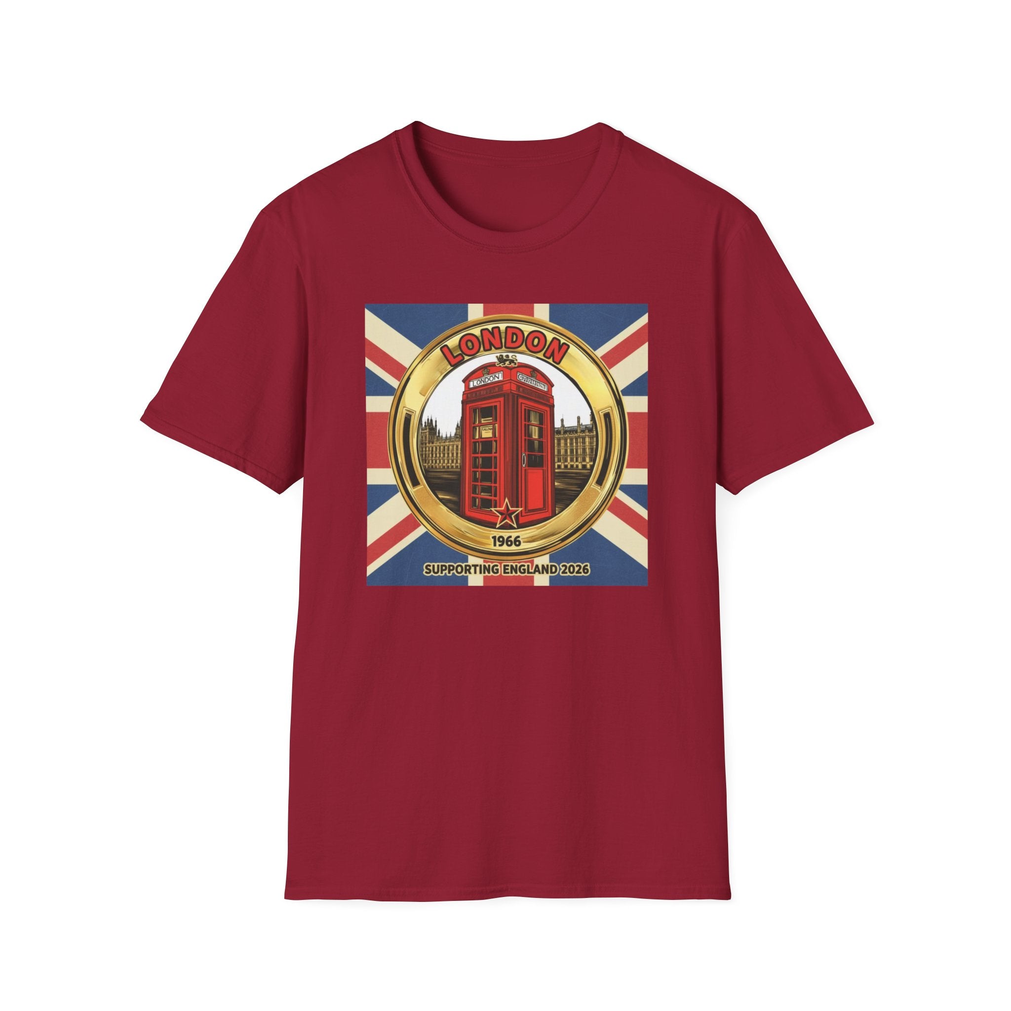 London Phone Booth T-Shirt World Cup 2026 — Vintage Union Jack Travel Supporters Tee
