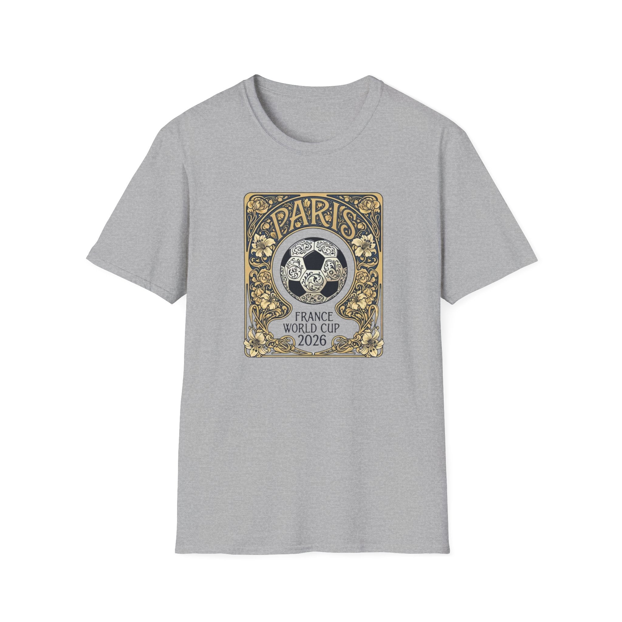 Paris 2026 World Cup Soccer T-Shirt — Retro Floral Football Design