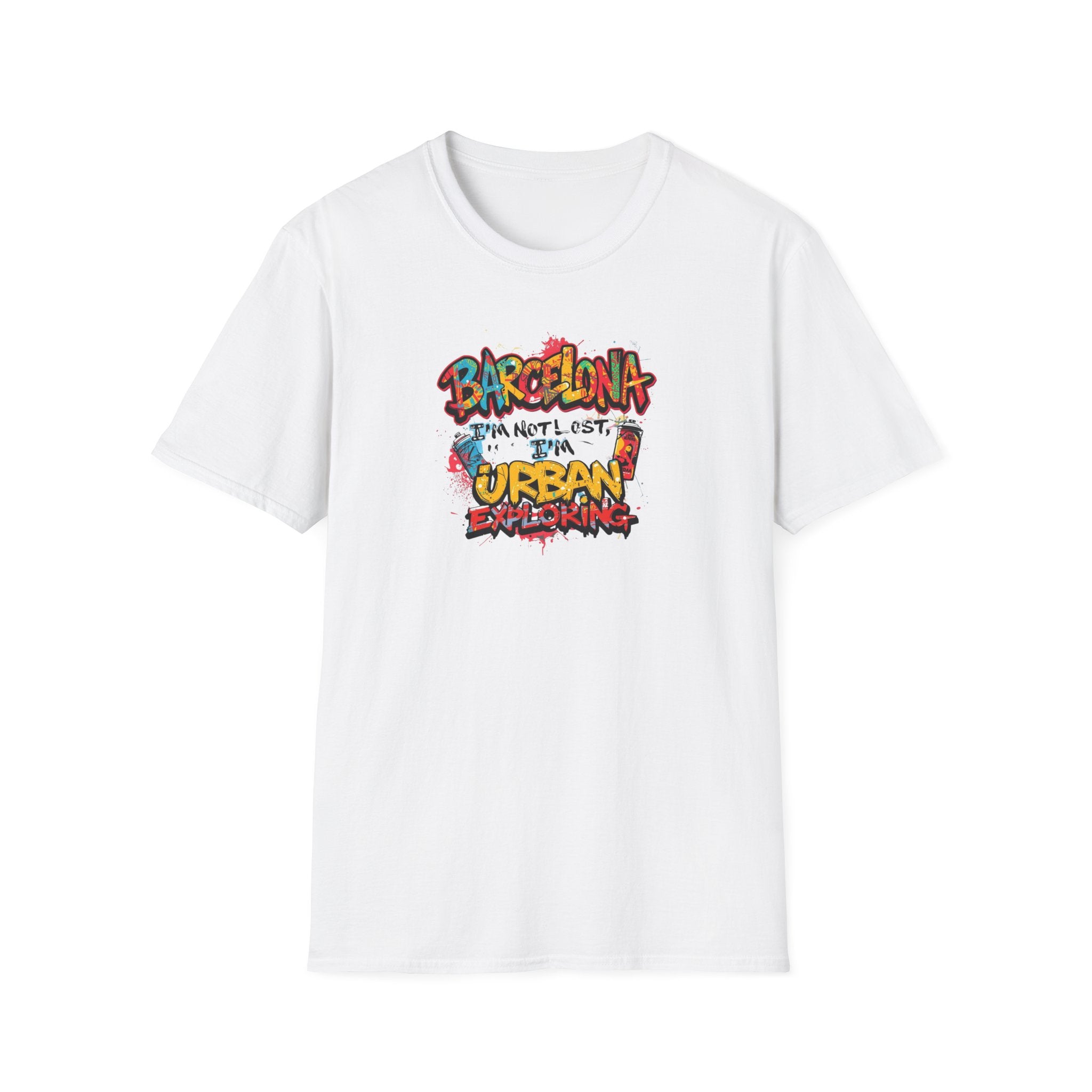 Barcelona Urban Graffiti T‑Shirt – Colorful Street Art Travel Tee
