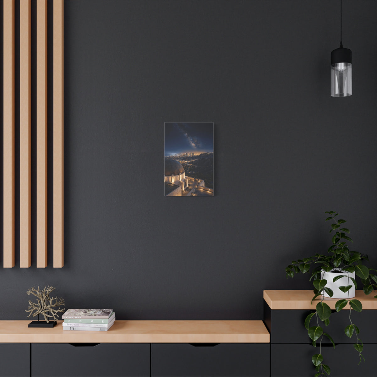 Canvas Wall Art — Griffith Observatory Night Skyline with Milky Way - Los Angeles