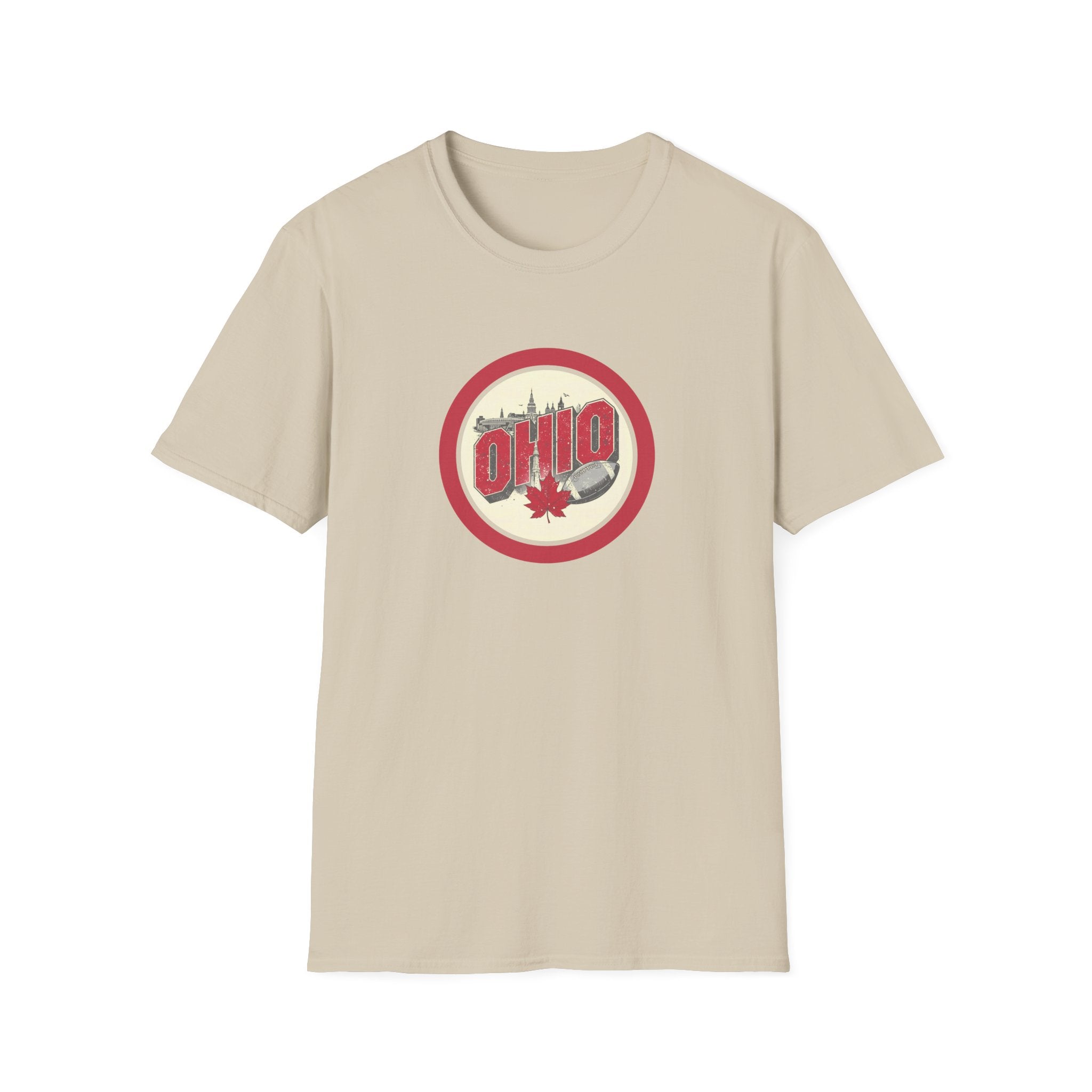 Ohio Retro Badge T-Shirt | Maple Leaf Logo