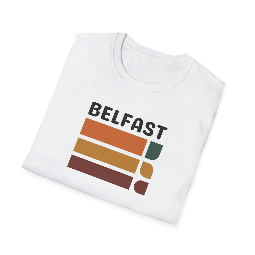 Belfast Retro Stripes T-Shirt | City Vintage Bar Graphic