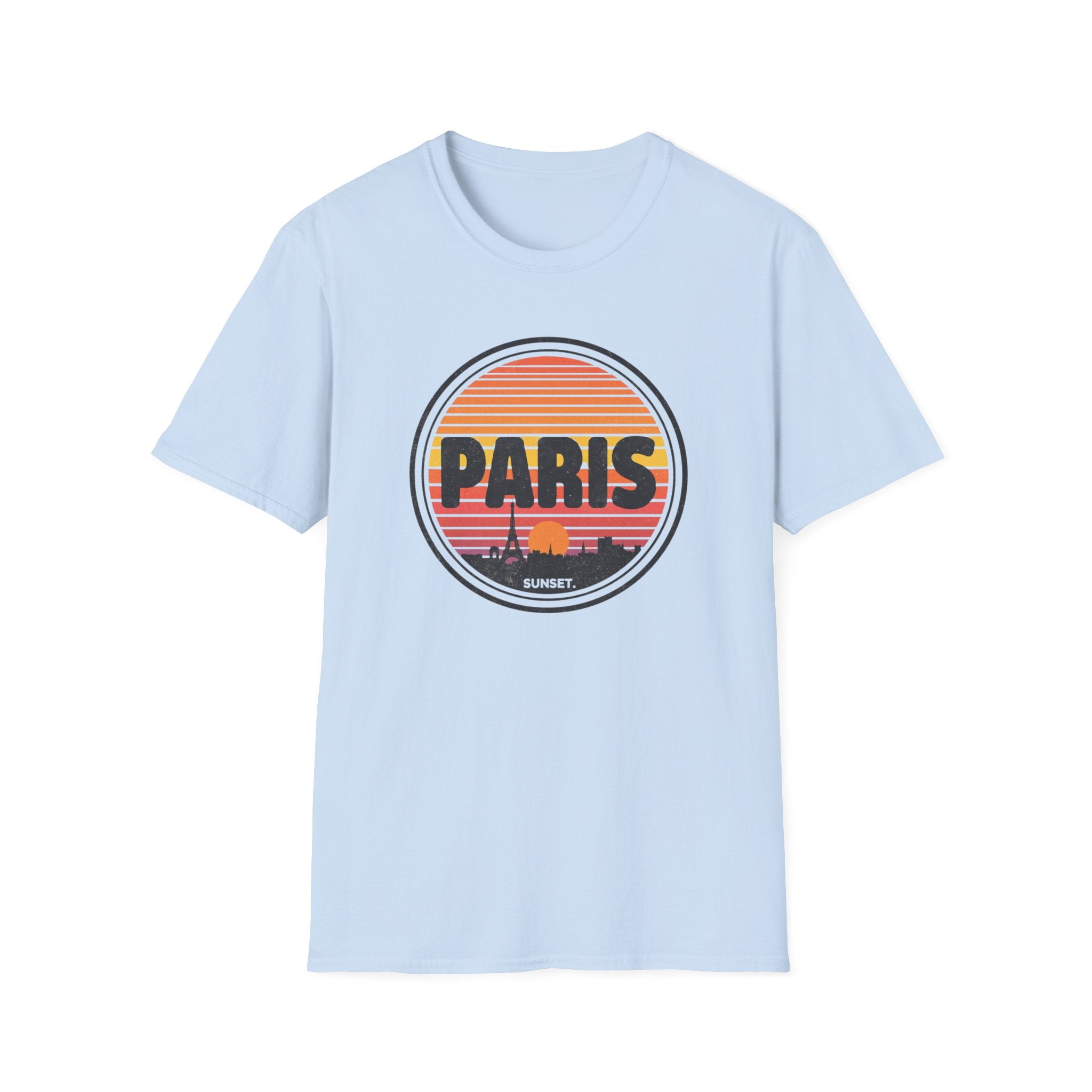 Paris Sunset T-Shirt — Retro Eiffel Tower Travel Tee