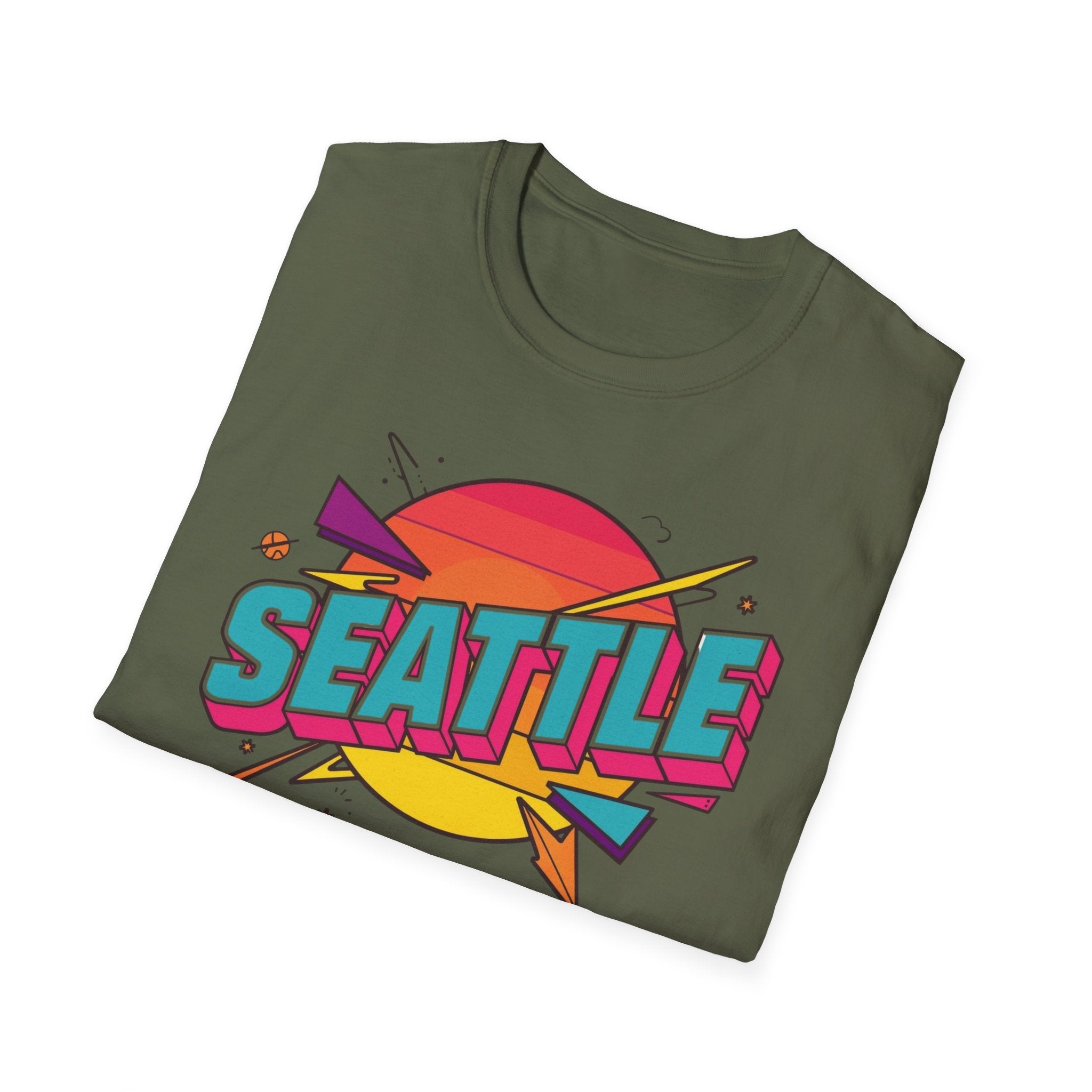 Seattle Retro Sunset T-Shirt — Vintage 80s City Graphic Tee