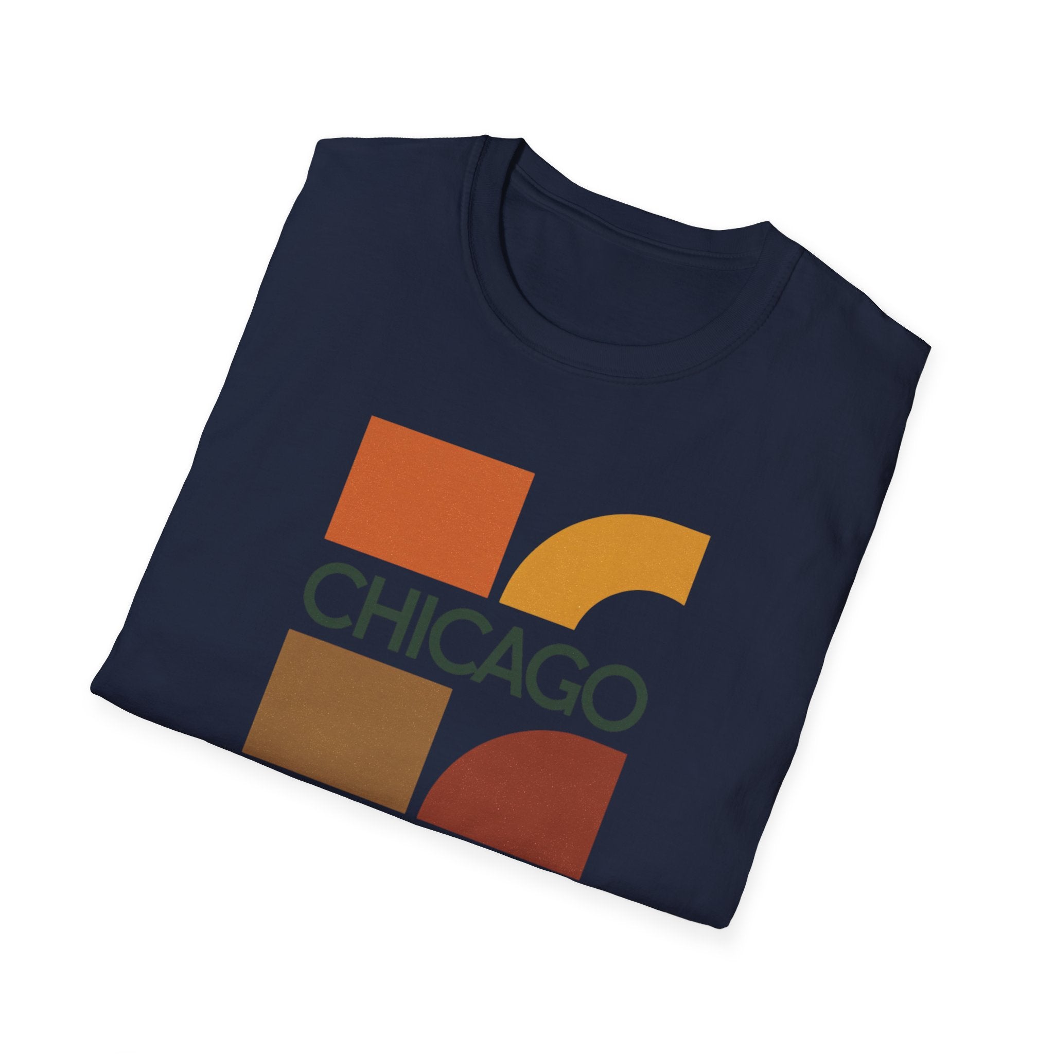 Retro Chicago Square Logo T-Shirt | Mid-Century City Design