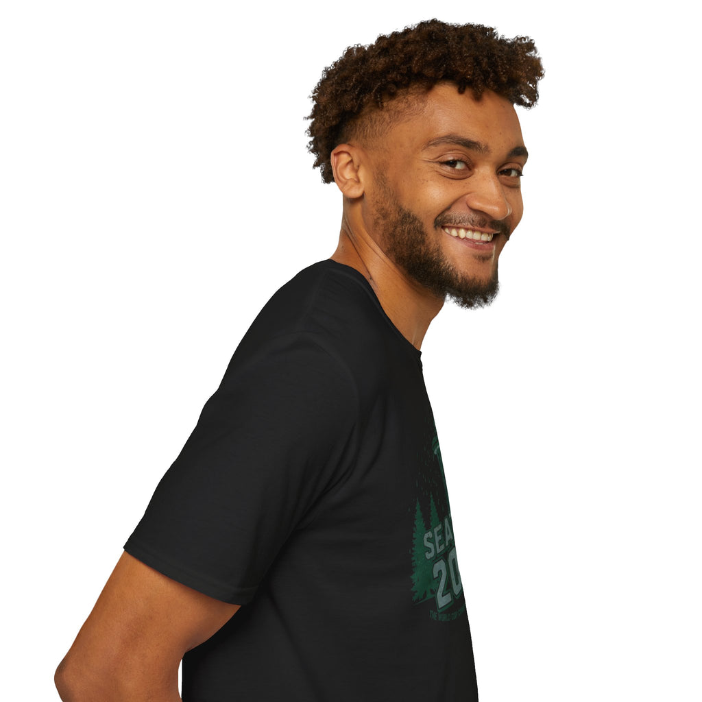 Seattle 2026 Souvenir T-Shirt — Space Needle & Pine Trees Travel Tee