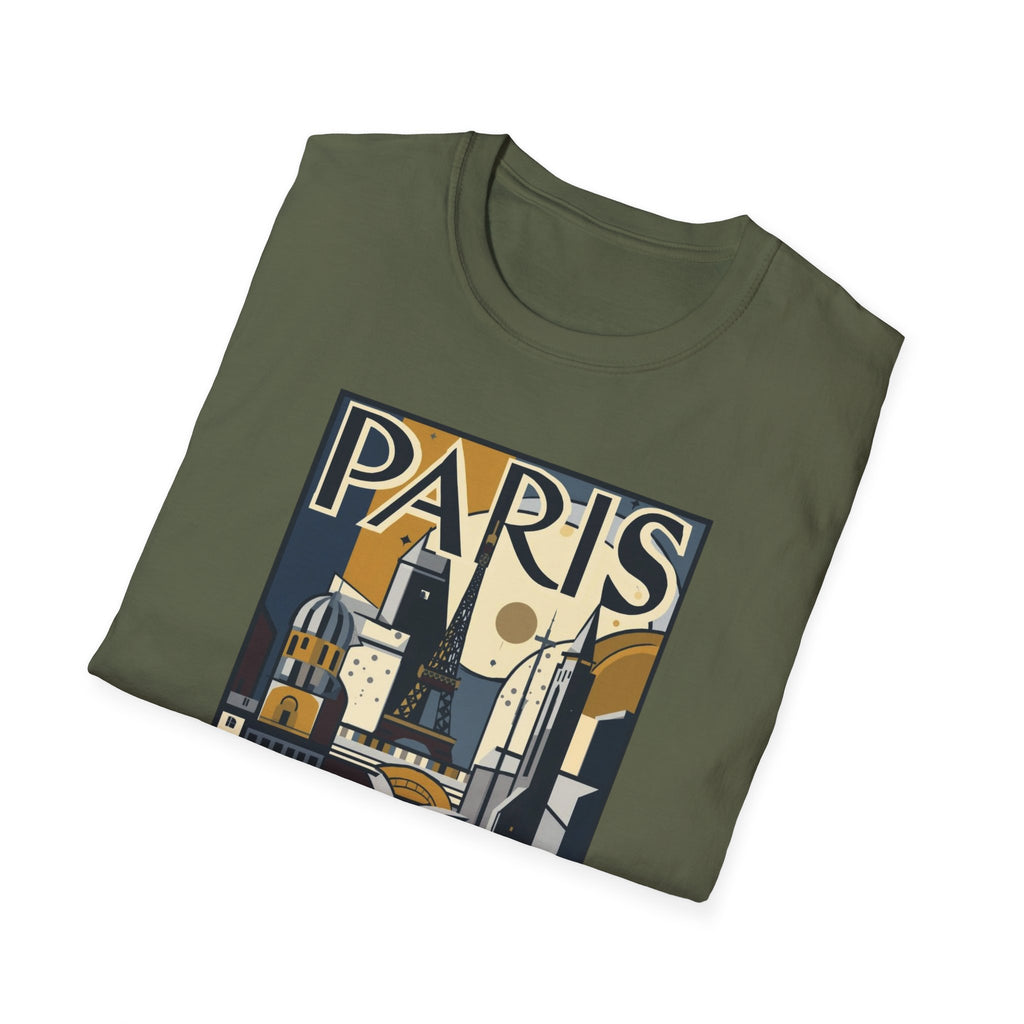Paris Travel Poster T-Shirt — Retro Art Deco Cityscape Tee