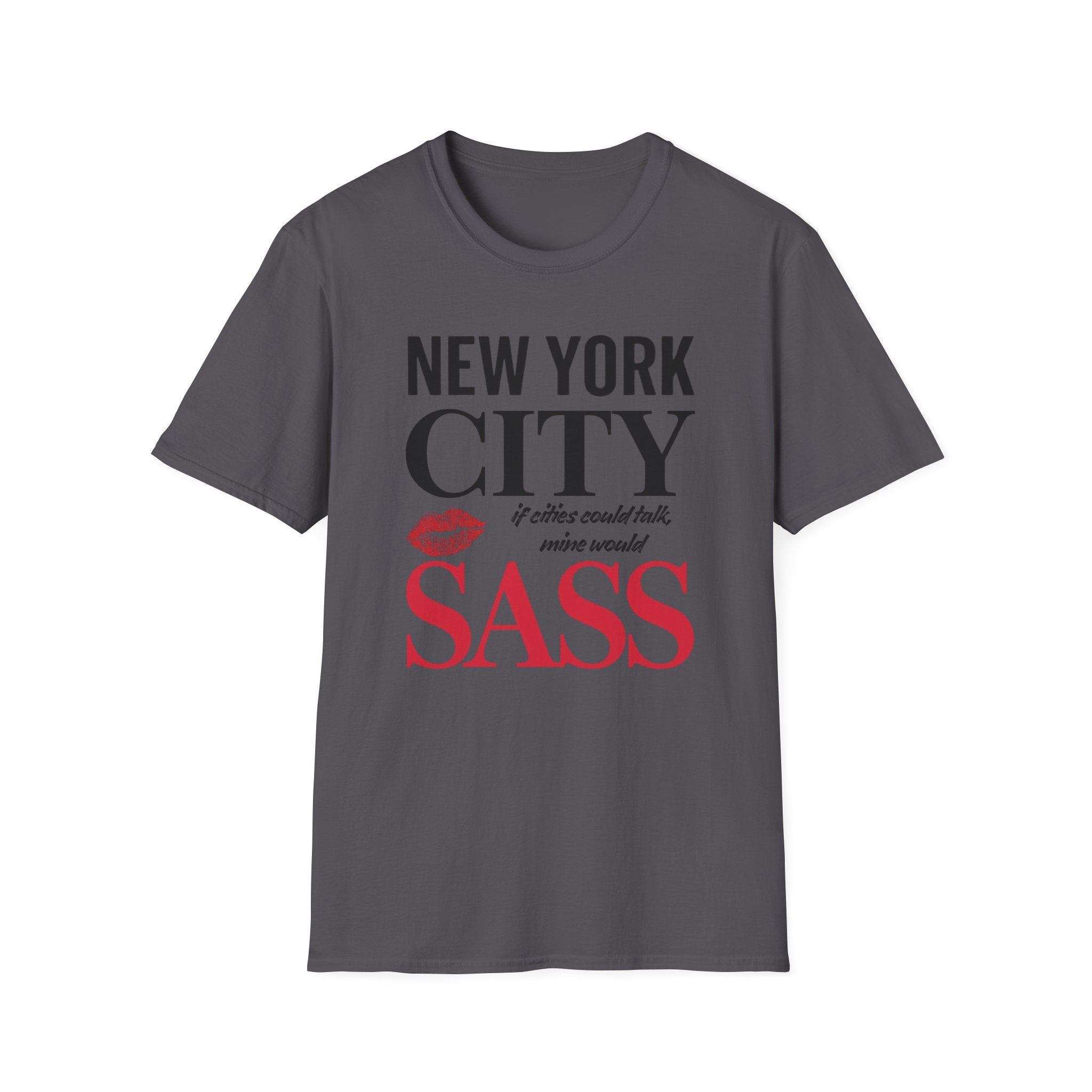 New York City Sass T-Shirt — NYC Lipstick Kiss Graphic Tee