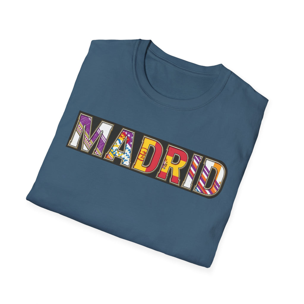 Madrid Colorful Lettering T-Shirt | City Typography Travel Shirt
