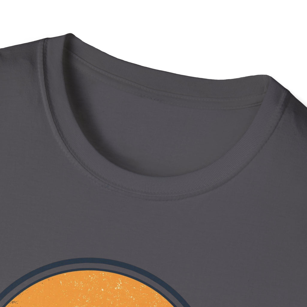 Boston Skyline Circle T‑Shirt — Retro Sunset City Graphic
