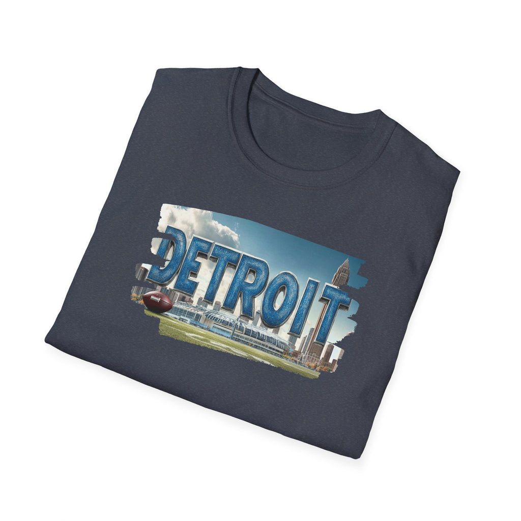 Detroit city skyline brushstroke T-Shirt | Motor City typography