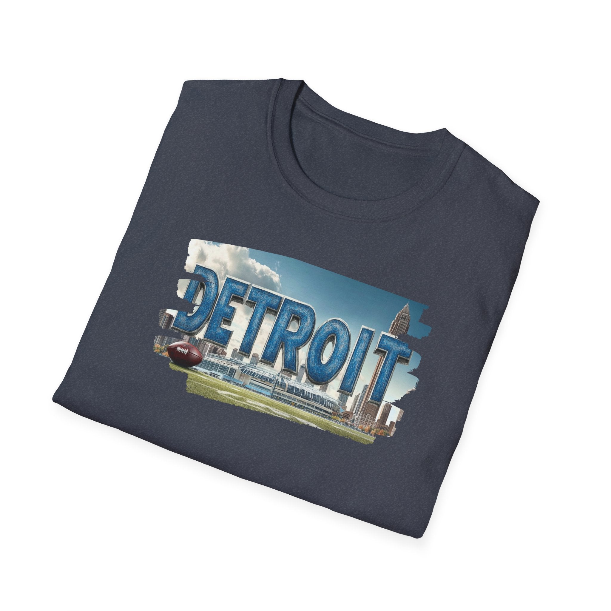Detroit city skyline brushstroke T-Shirt | Motor City typography