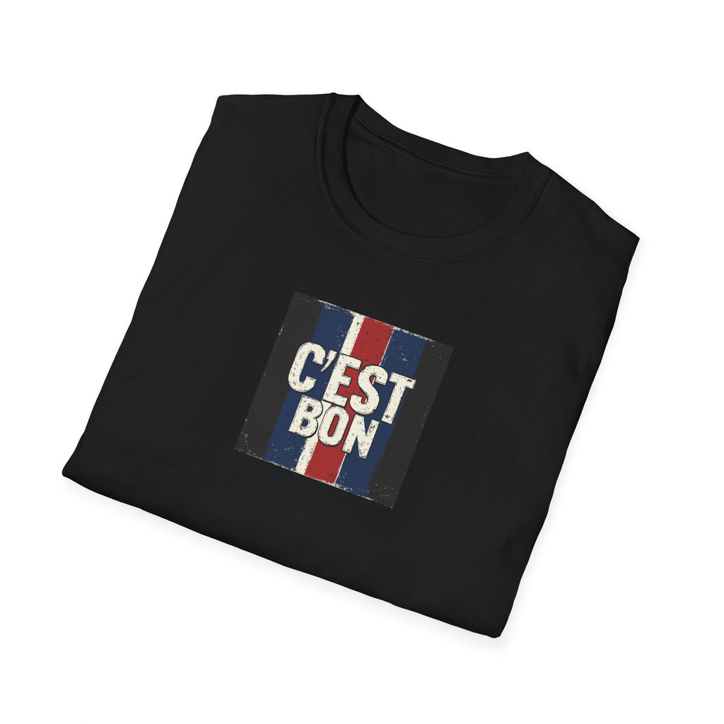C'est Bon French Flag Stripe T-Shirt | Retro French Phrase Tee