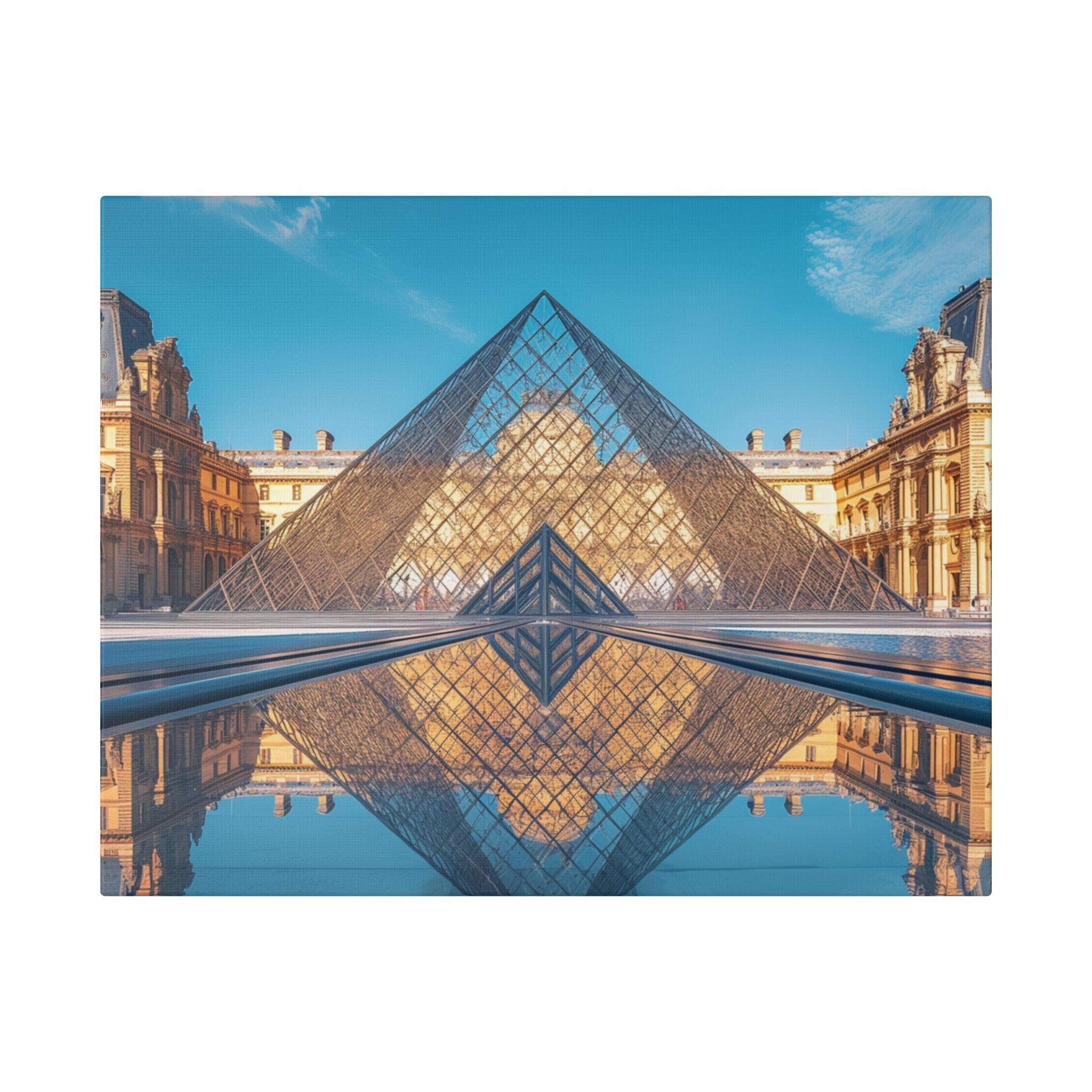 Louvre Glass Pyramid Canvas Print — Paris Travel Wall Art