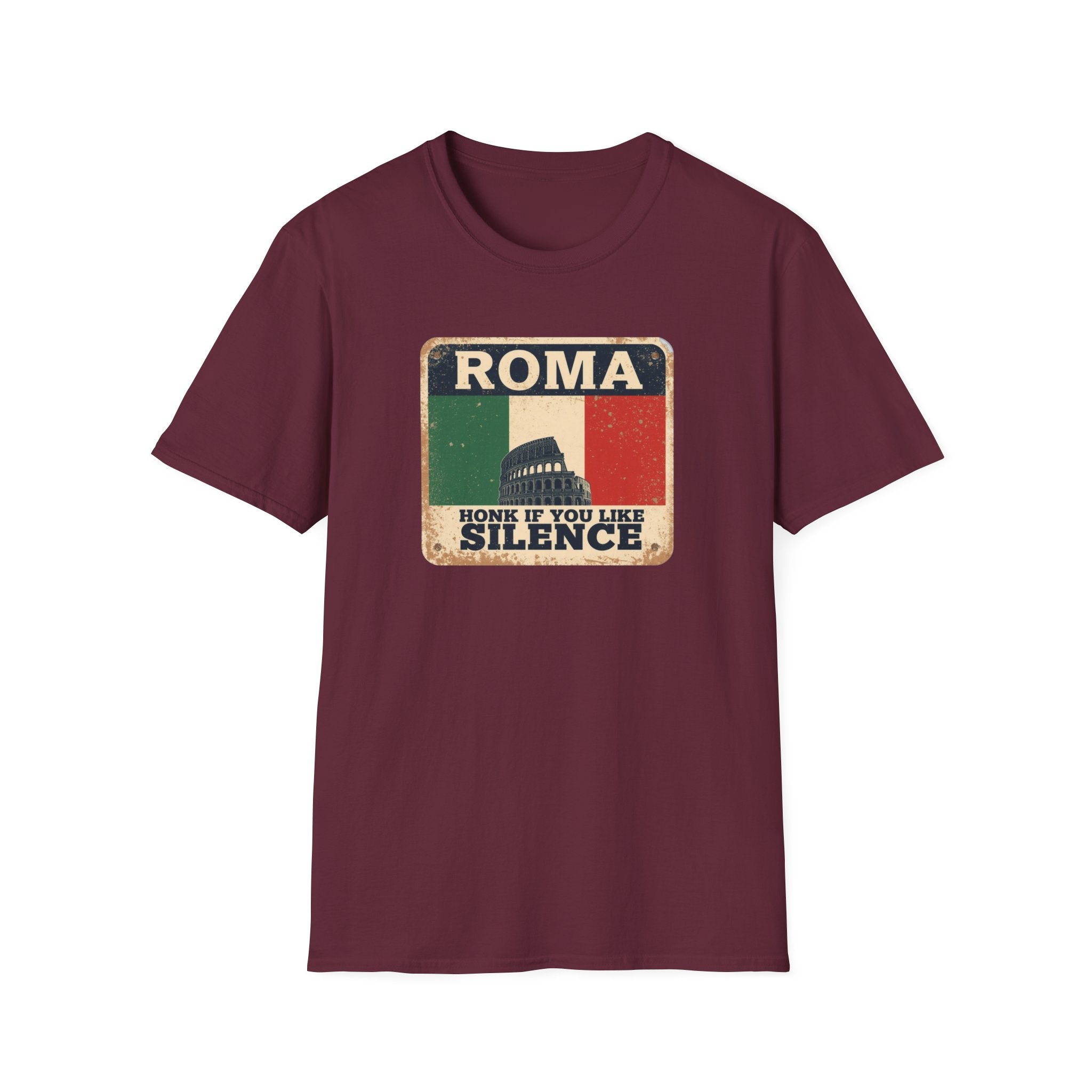 Roma Vintage Italy T-Shirt — "Honk If You Like Silence" Retro Rome Tee