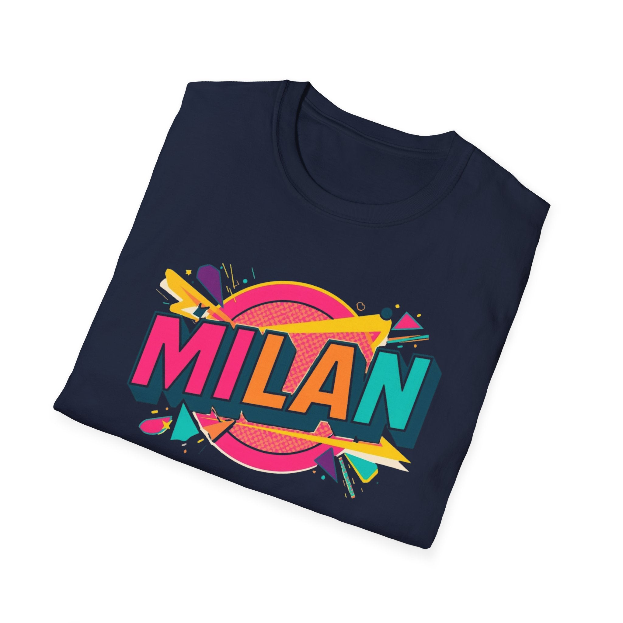 Milan Retro Pop Graphic T-Shirt — Colorful City Name Tee