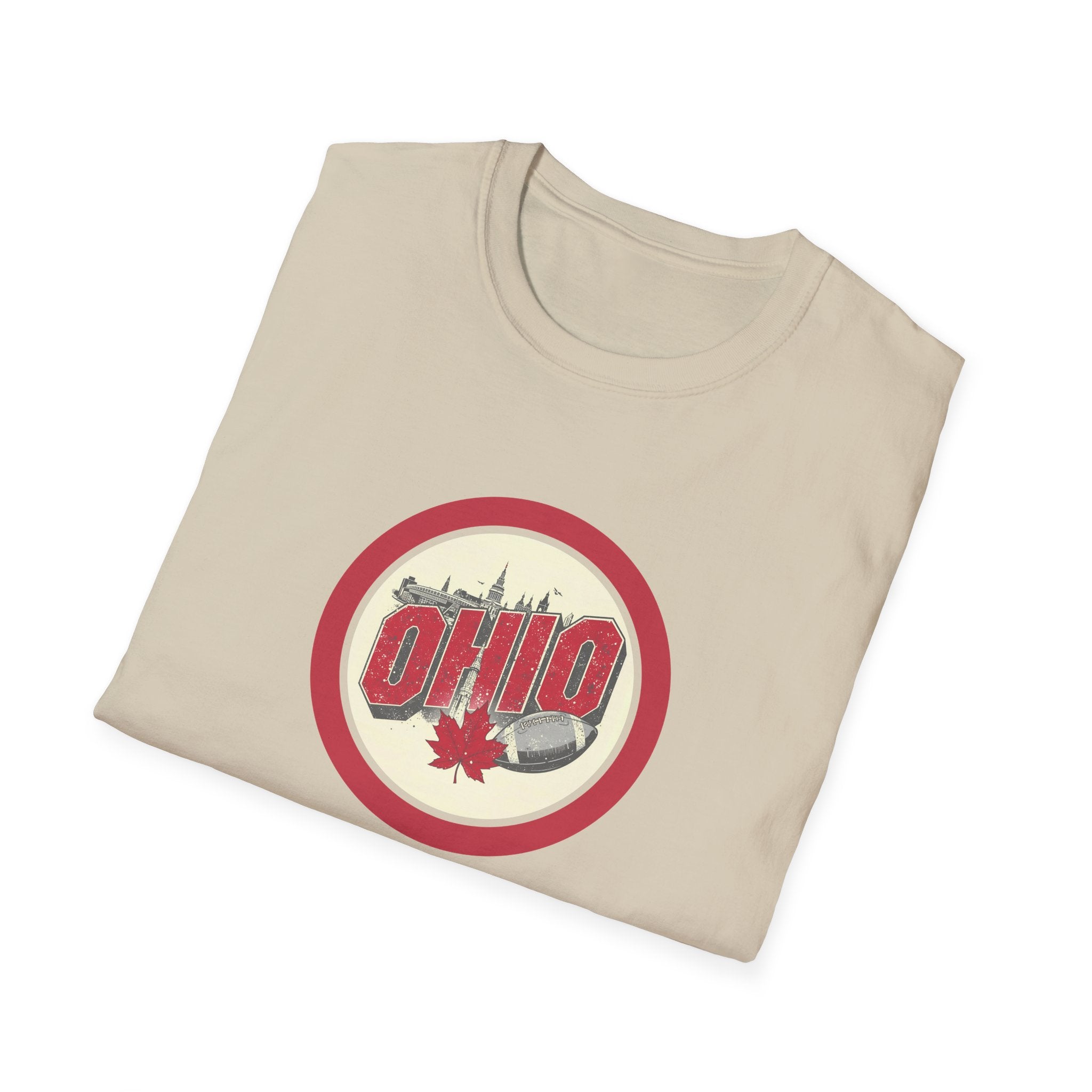 Ohio Retro Badge T-Shirt | Maple Leaf Logo