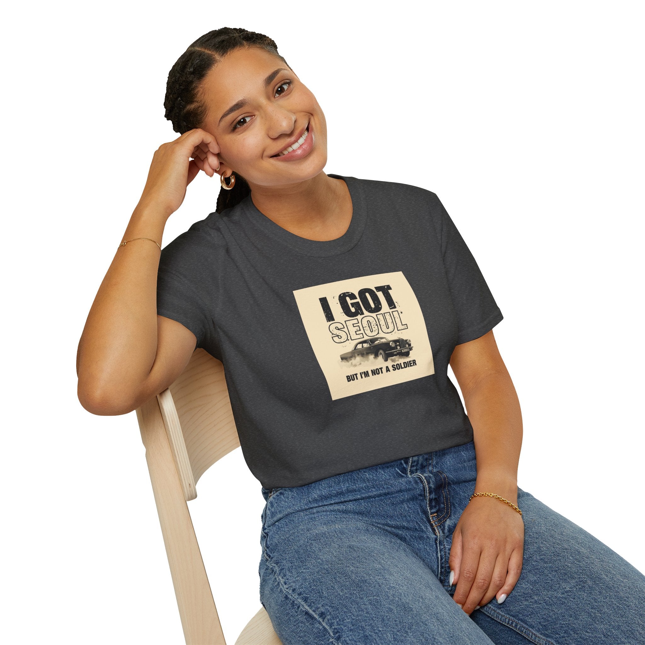 Seoul Travel Tee — "I Got Seoul But I’m Not A Soldier" Vintage Korea Souvenir T-Shirt