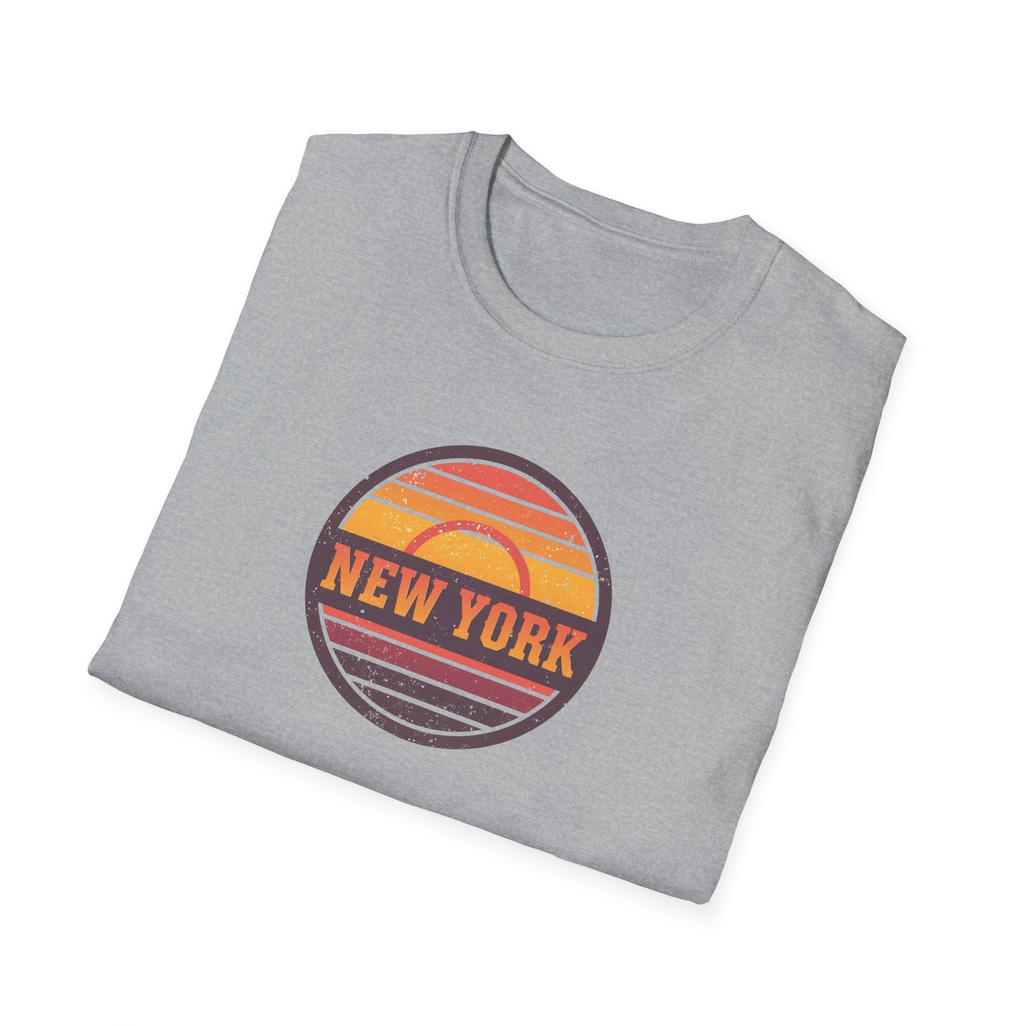 New York sunset badge T-Shirt | vintage retro city graphic