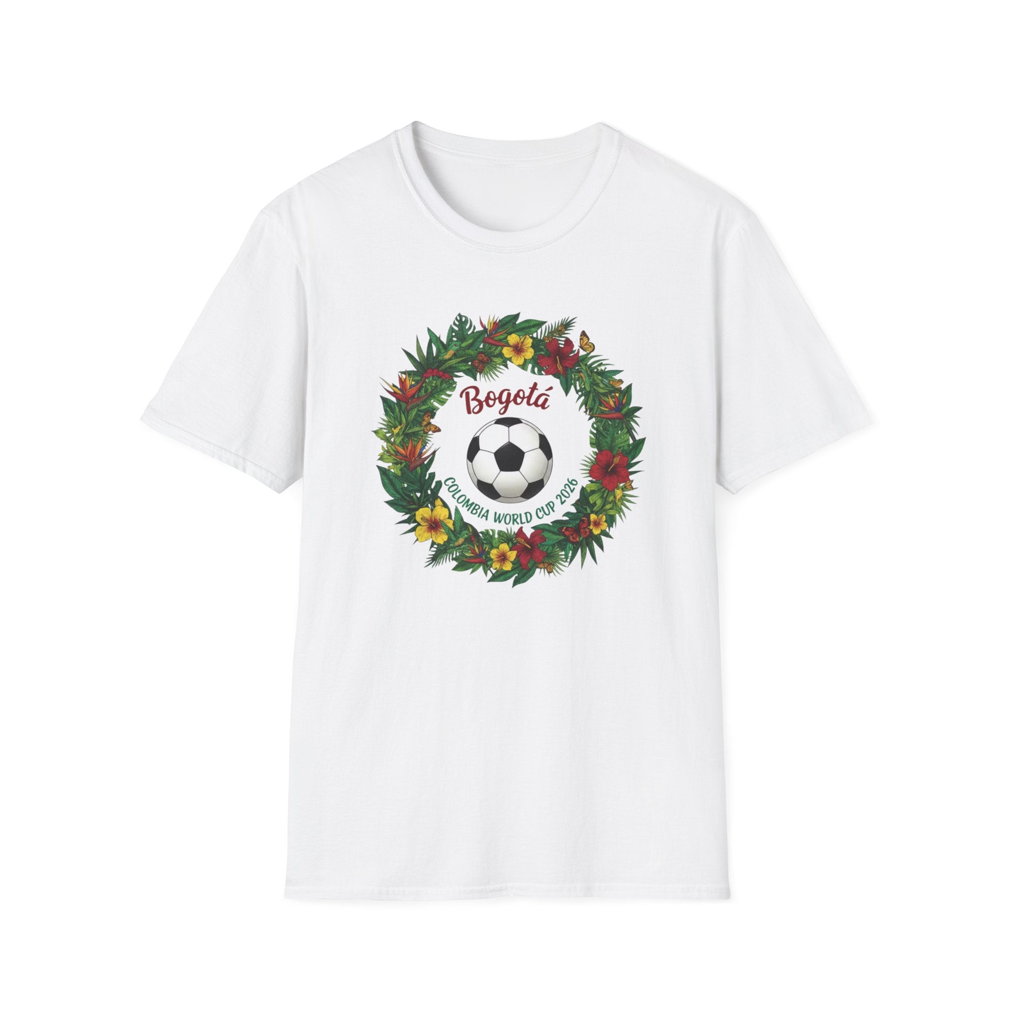 Bogotá Soccer Wreath T-Shirt — World Cup Football Holiday Tee