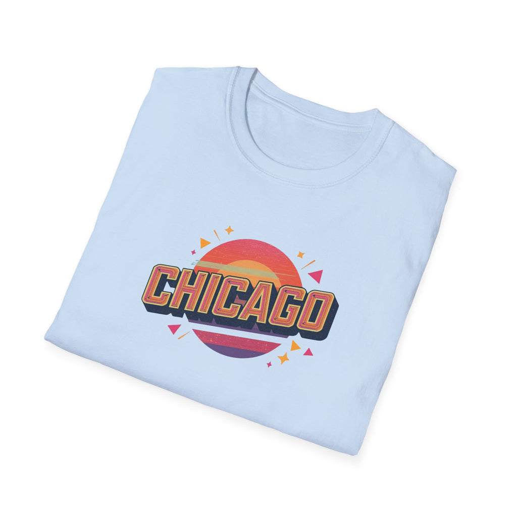Chicago Retro Sunset T-Shirt | City Pride, Vintage Typography