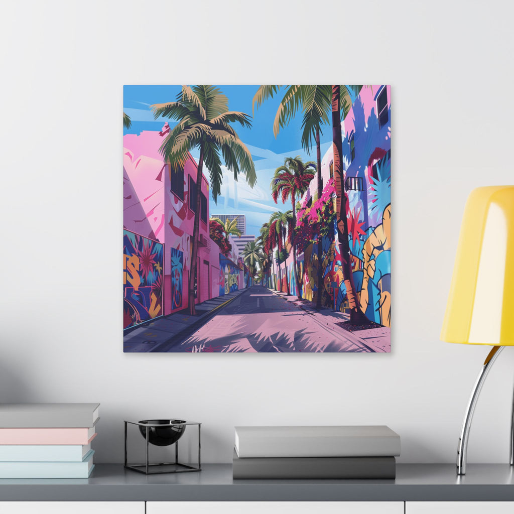 Wynwood Walls - Tropical Street Art Canvas – Miami Palm Alley Wall Art