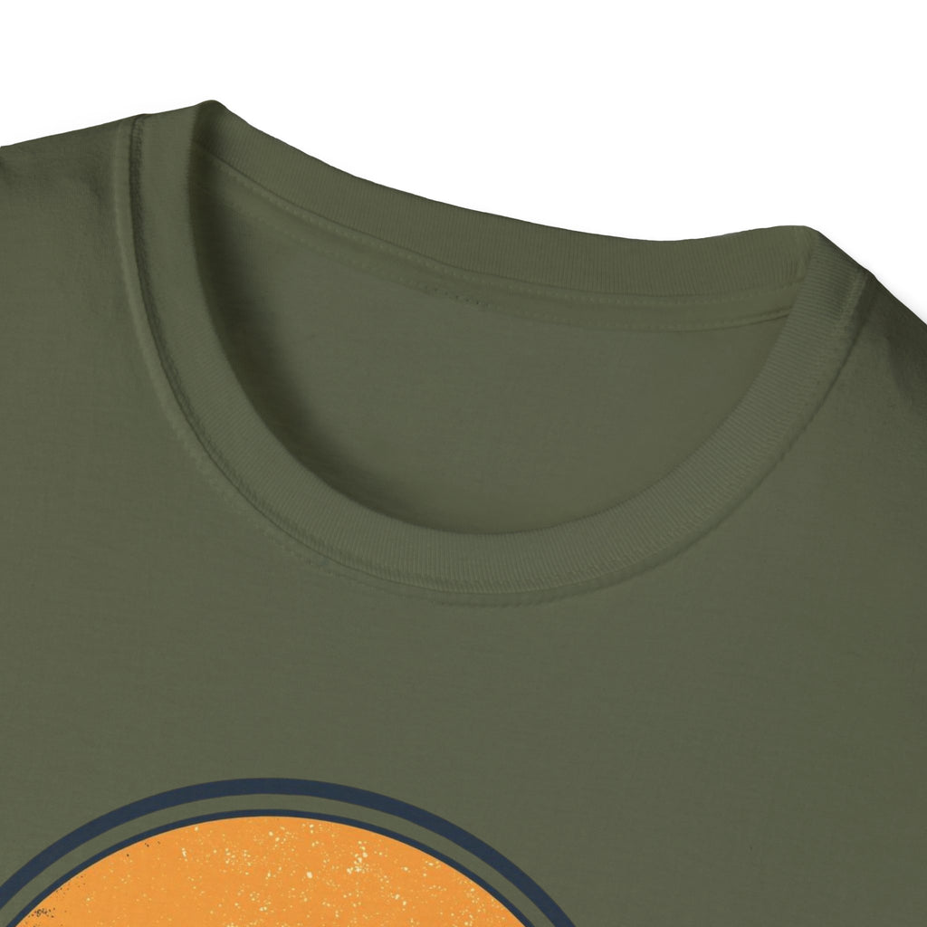Boston Skyline Circle T‑Shirt — Retro Sunset City Graphic