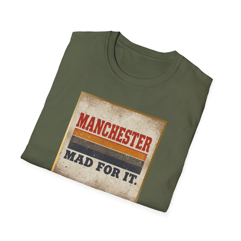 Manchester Mad For It T-Shirt — Vintage Football / City Pride Tee