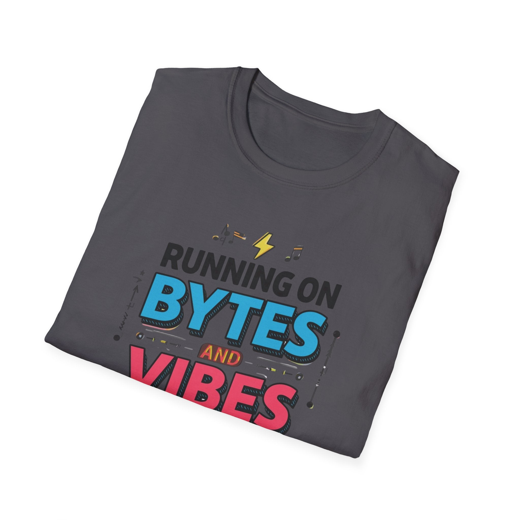 Running on Bytes and Vibes T-Shirt — Retro Tech Austin Graphic Tee