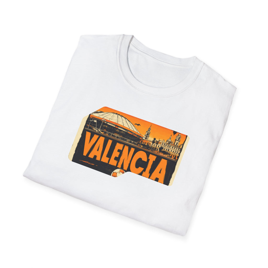 Valencia postcard skyline T-Shirt | Retro cityscape, orange sunset