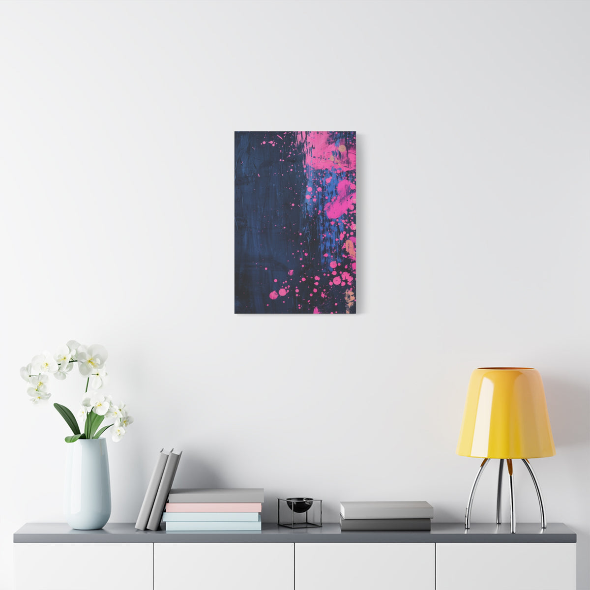 Abstract Neon Splash Canvas - Colour field painting inspired by Tokyo and Japanese artistic heritage