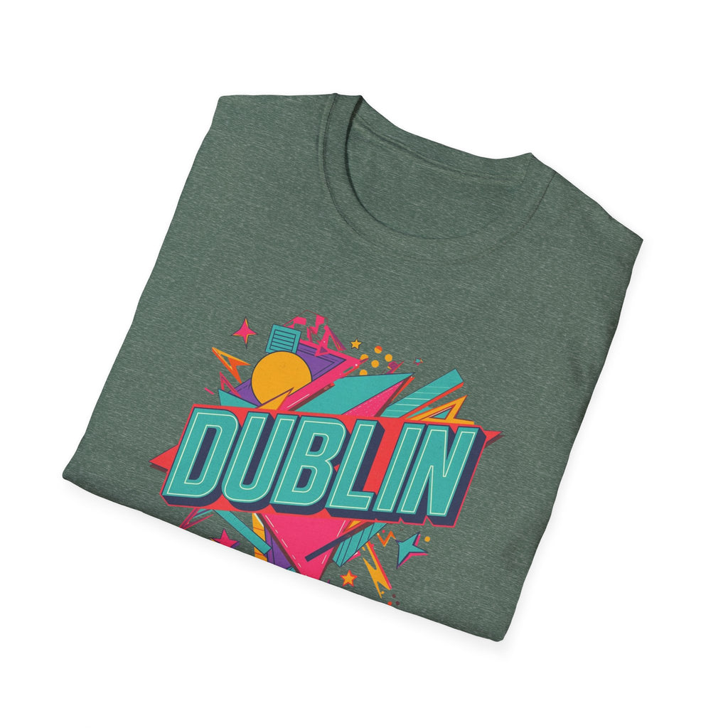 Dublin Retro Graphic T-Shirt — Bright 80s Style City Souvenir