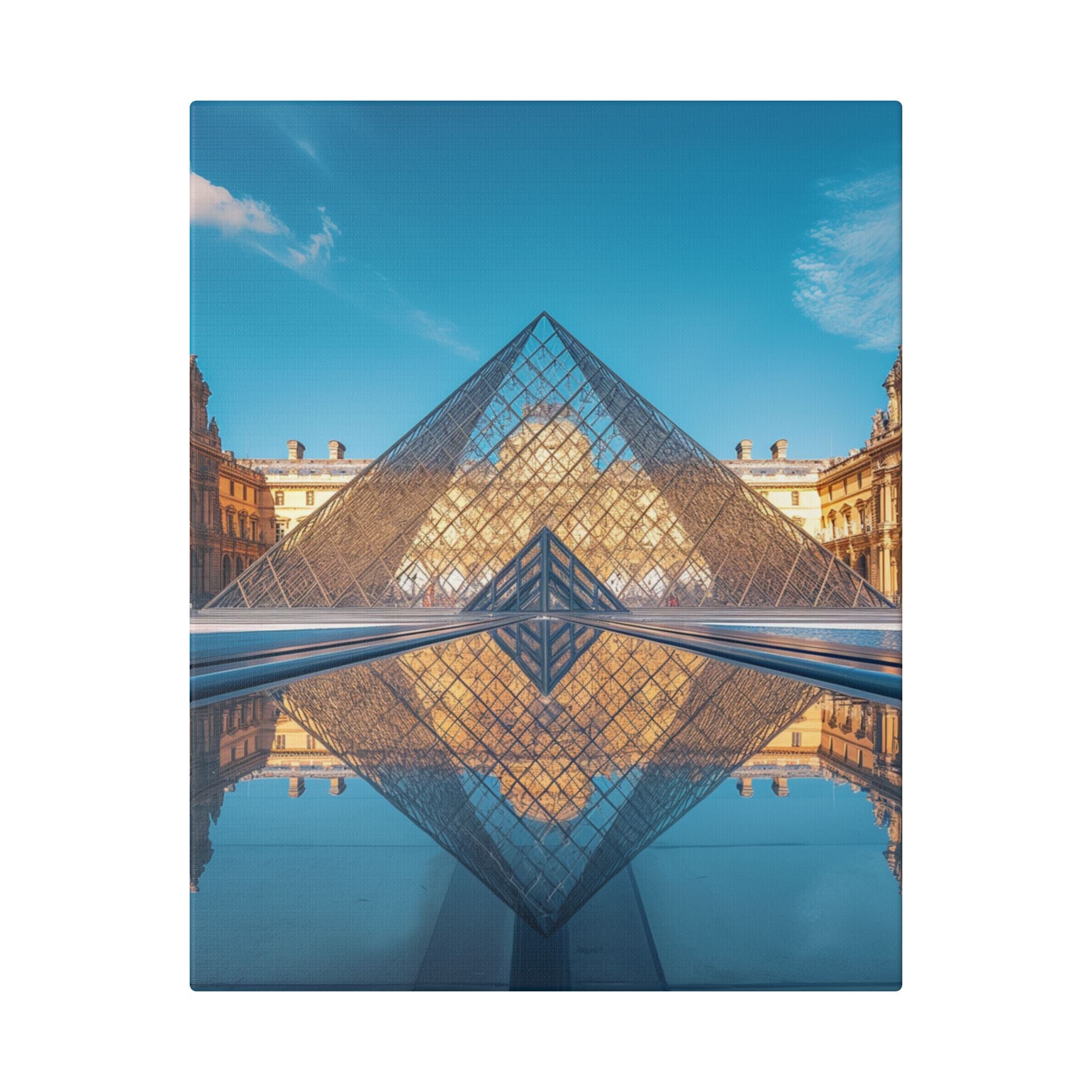 Louvre Glass Pyramid Canvas Print — Paris Travel Wall Art