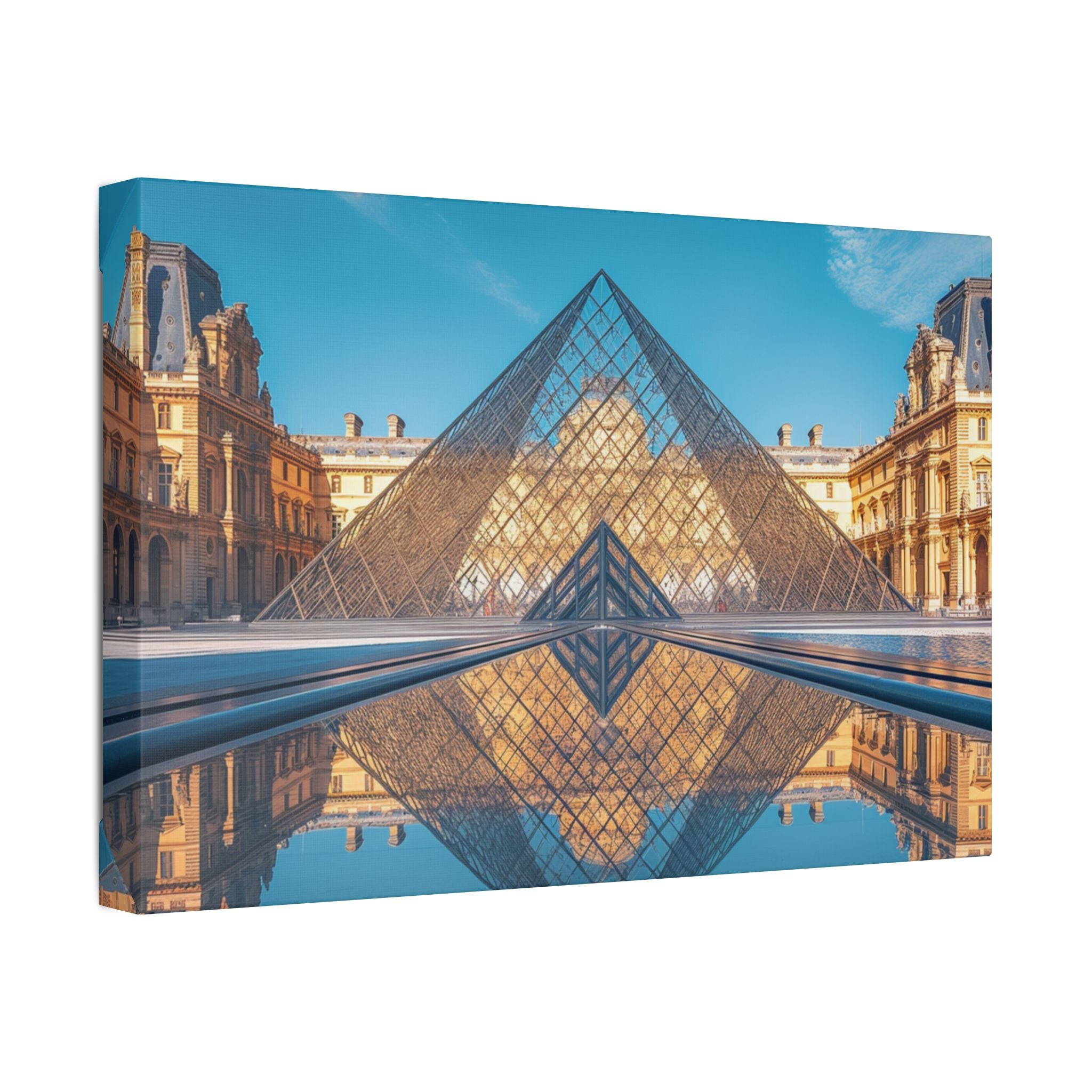 Louvre Glass Pyramid Canvas Print — Paris Travel Wall Art