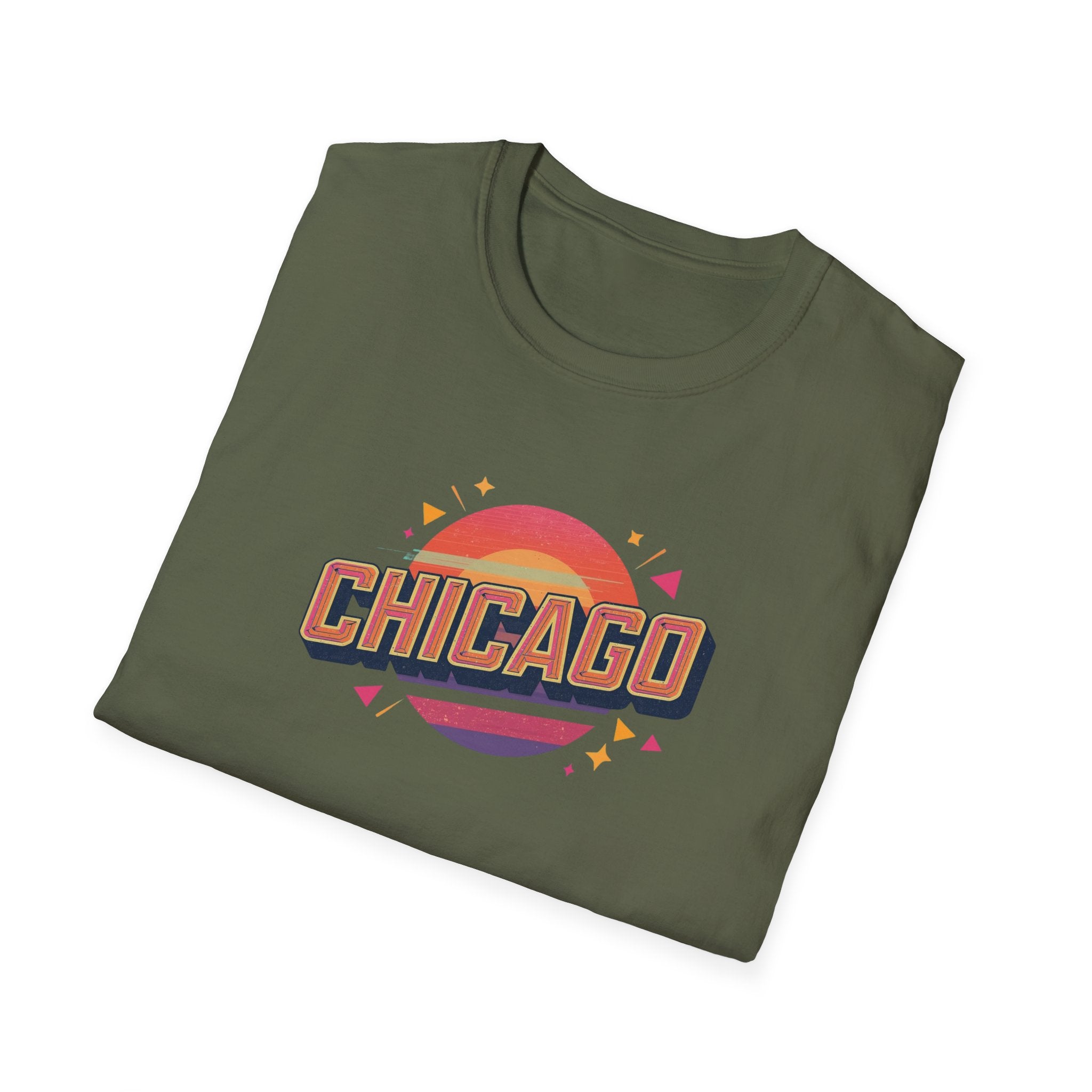 Chicago Retro Sunset T-Shirt | City Pride, Vintage Typography