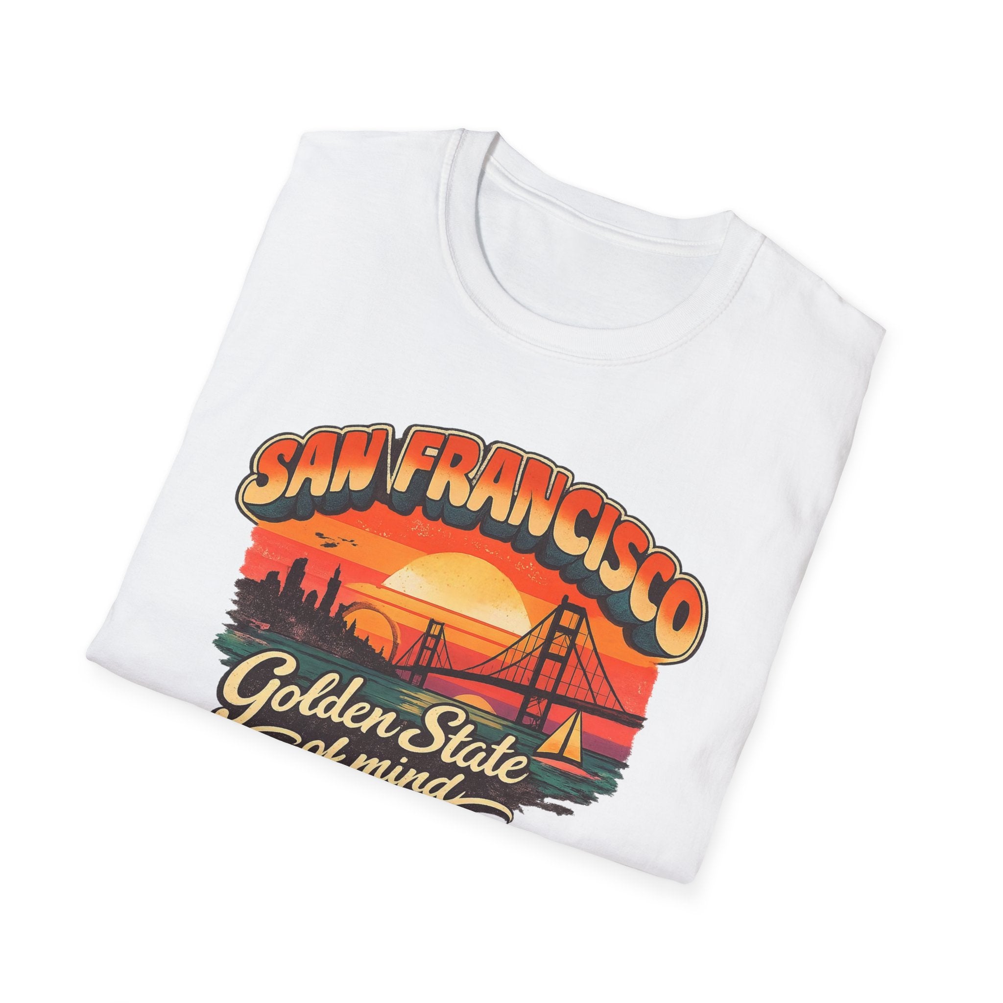 San Francisco Golden State T-Shirt — 'Golden State of Mind' Retro Sunset Tee