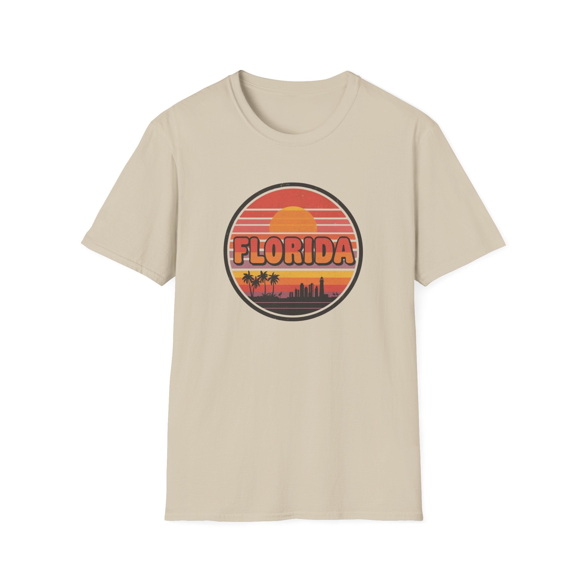 Florida Sunset T-Shirt — Retro Palm Beach Skyline Tee