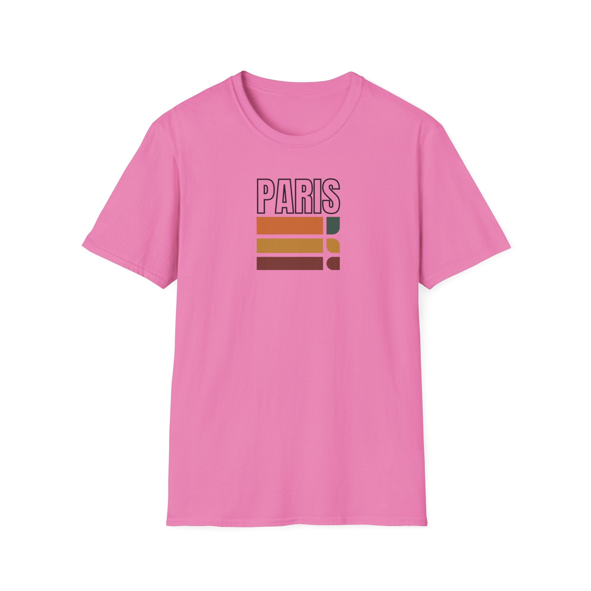 Paris Retro Stripes T-Shirt | Vintage Skyline Bars, Minimal Graphic