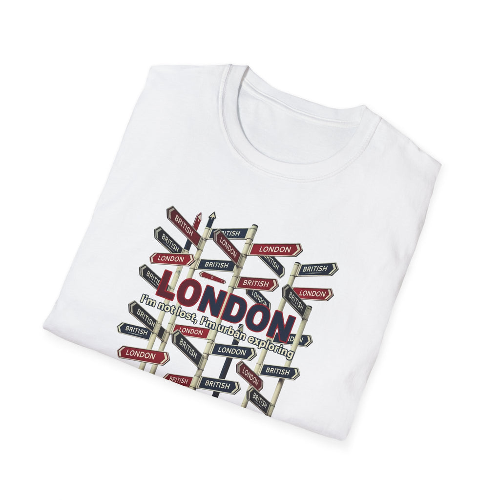 London Street Signs T-Shirt — Vintage Union Jack Directional Graphic