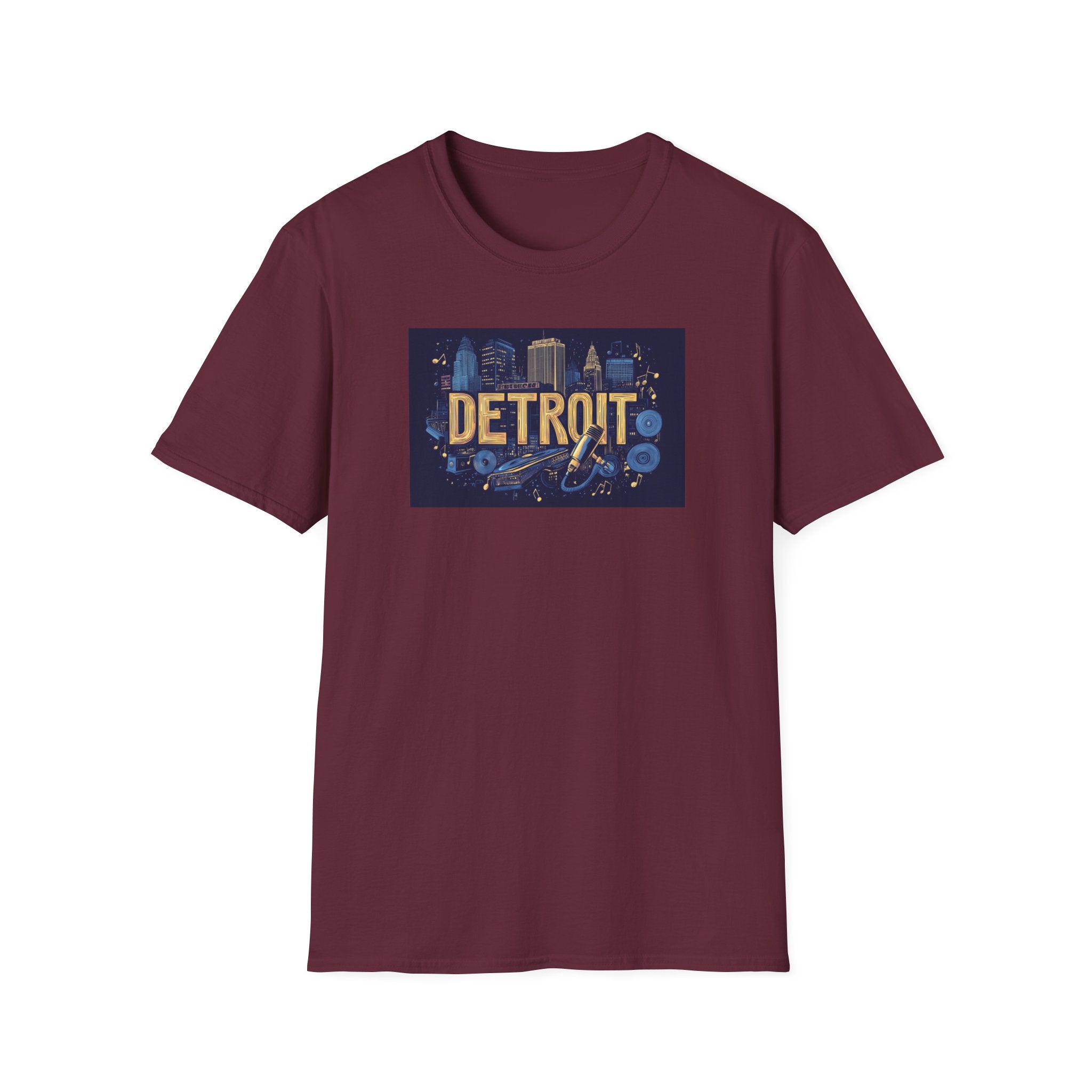 Detroit Skyline Graphic T-Shirt | Retro City Map, Motor City Typography
