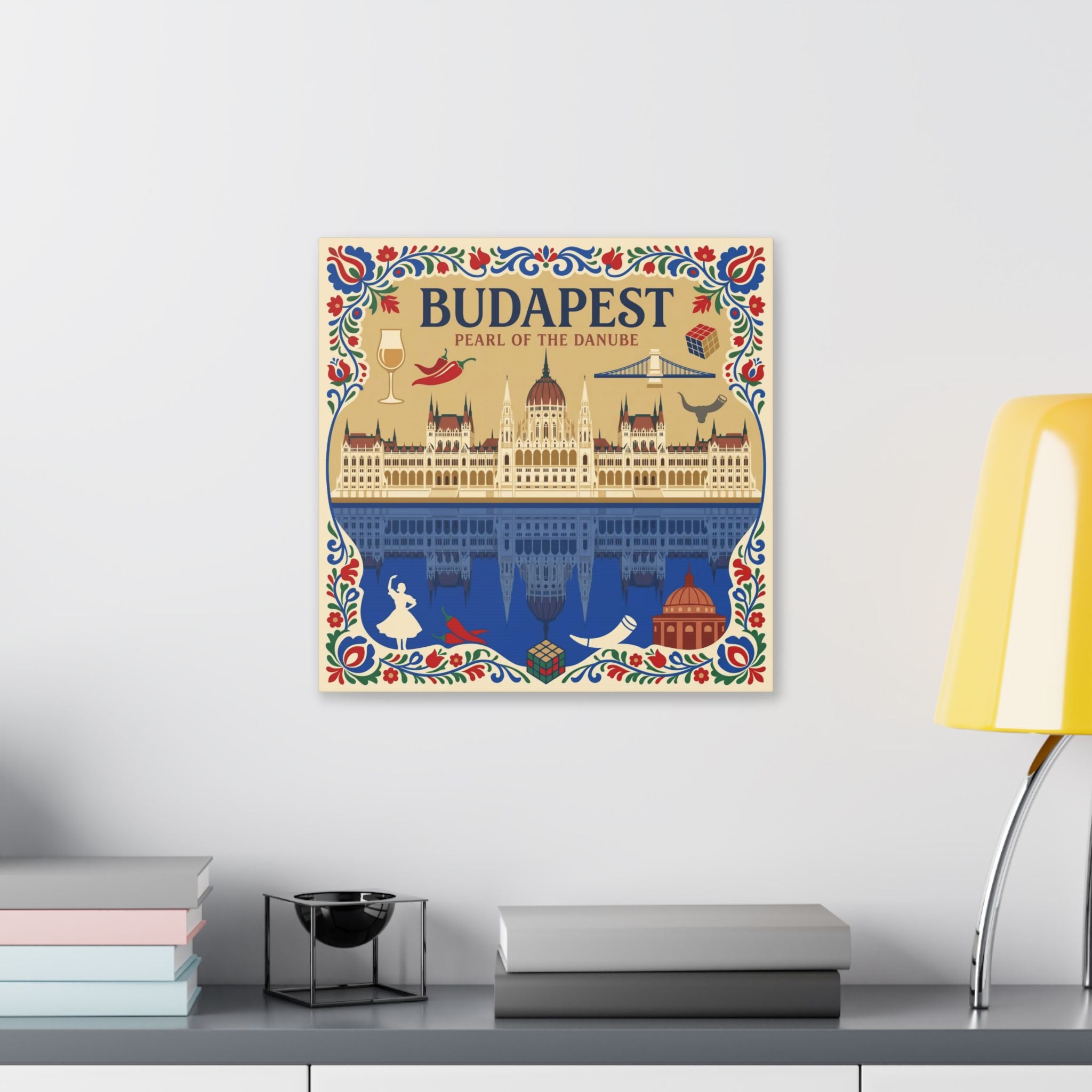 Budapest Pearl of the Danube Stretched Canvas Wall Art